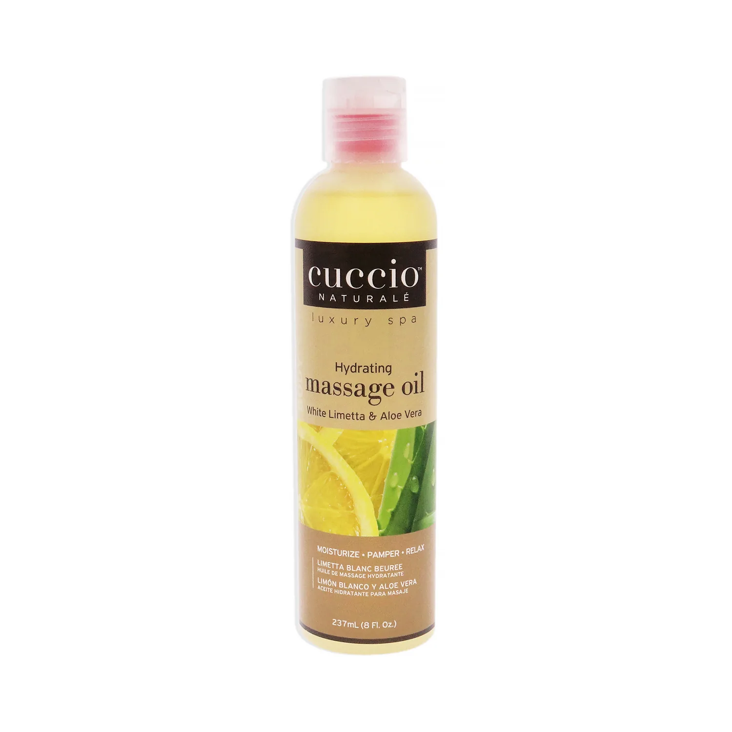 Cuccio Naturale Massage Oil - Renewing, Moisturizing Body Oil For Massage Treatment - Leaves Skin Soft and Glowing - Paraben Free With Natural Ingredients - White Limetta and Aloe Vera - 8 oz