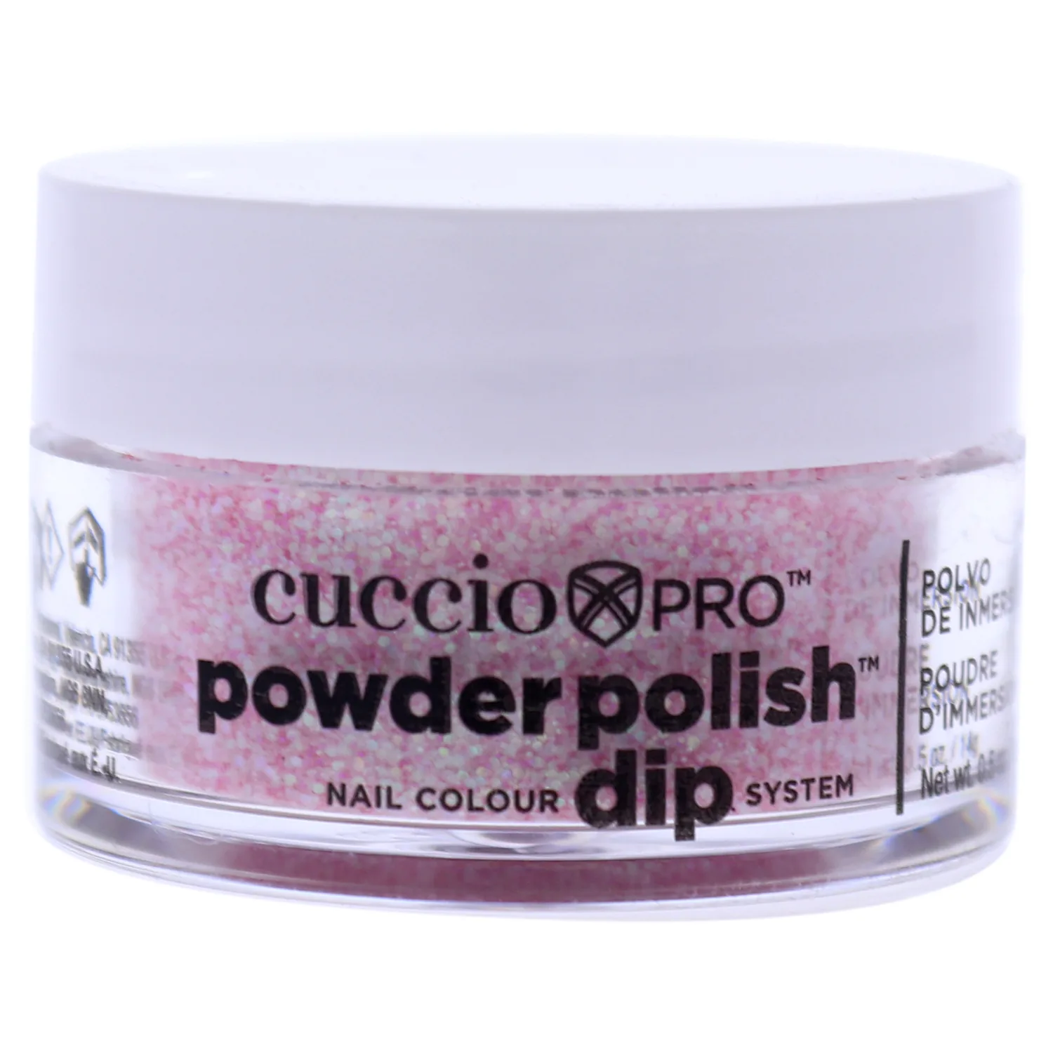 Cuccio Colour Powder Nail Polish - Lacquer For Manicure And Pedicure - Highly Pigmented Powder That Is Finely Milled - Durable Finish, Flawless Rich Color - Easy To Apply - Soft Pink Glitter - 0.5 Oz, (I0097960)
