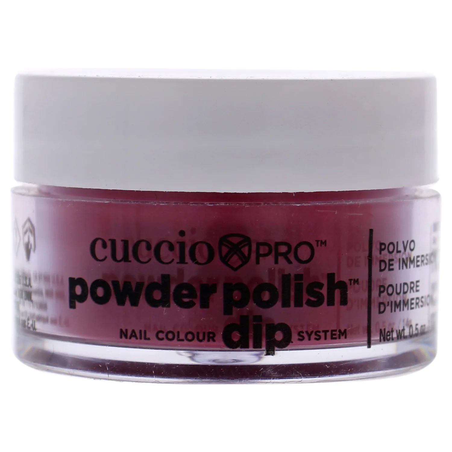 Cuccio Fuchsia with Rainbow Mica Nail Dip Powder 0.5 oz