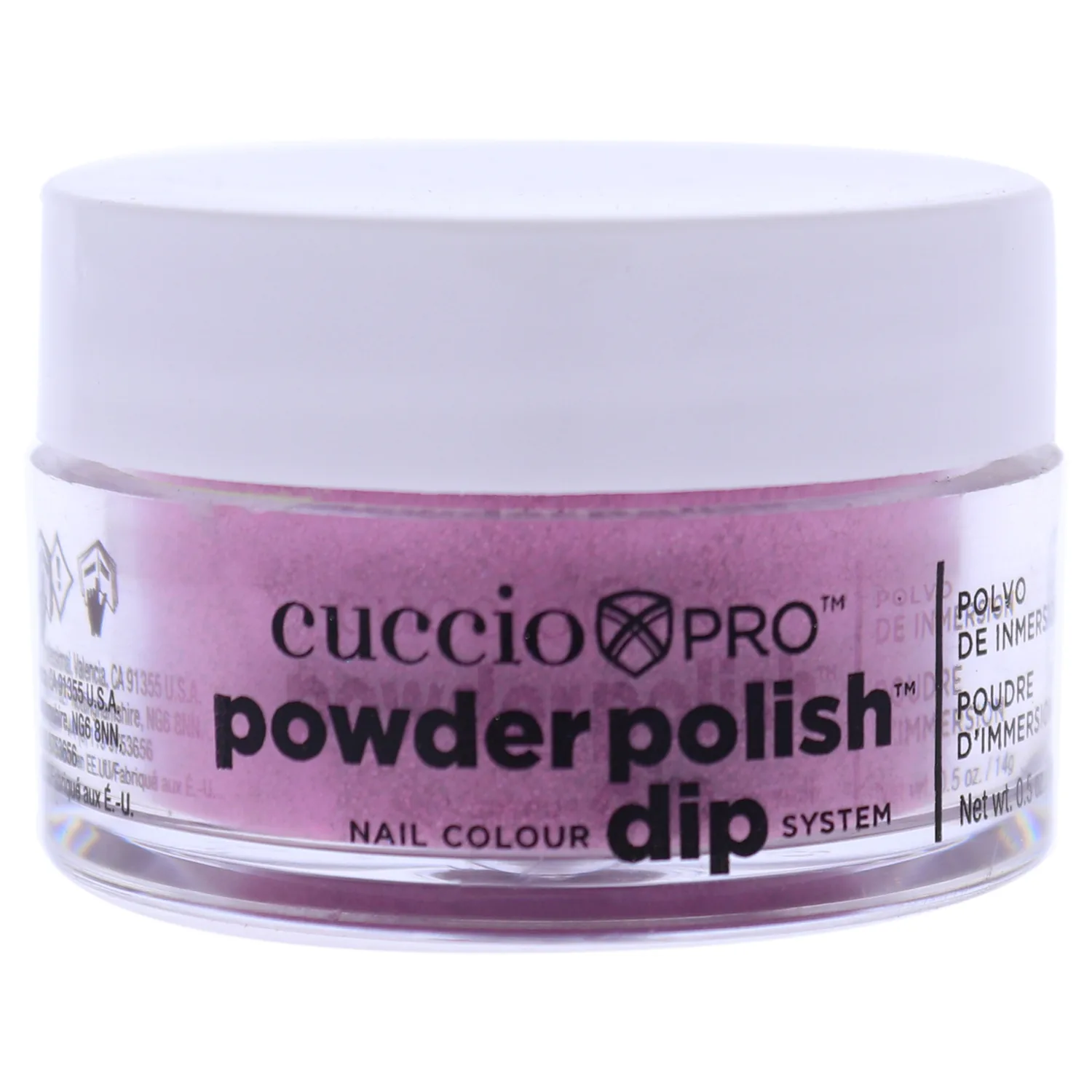 Cuccio Colour Deep Pink With Pink Glitter Nail Dip Powder 0.5 oz