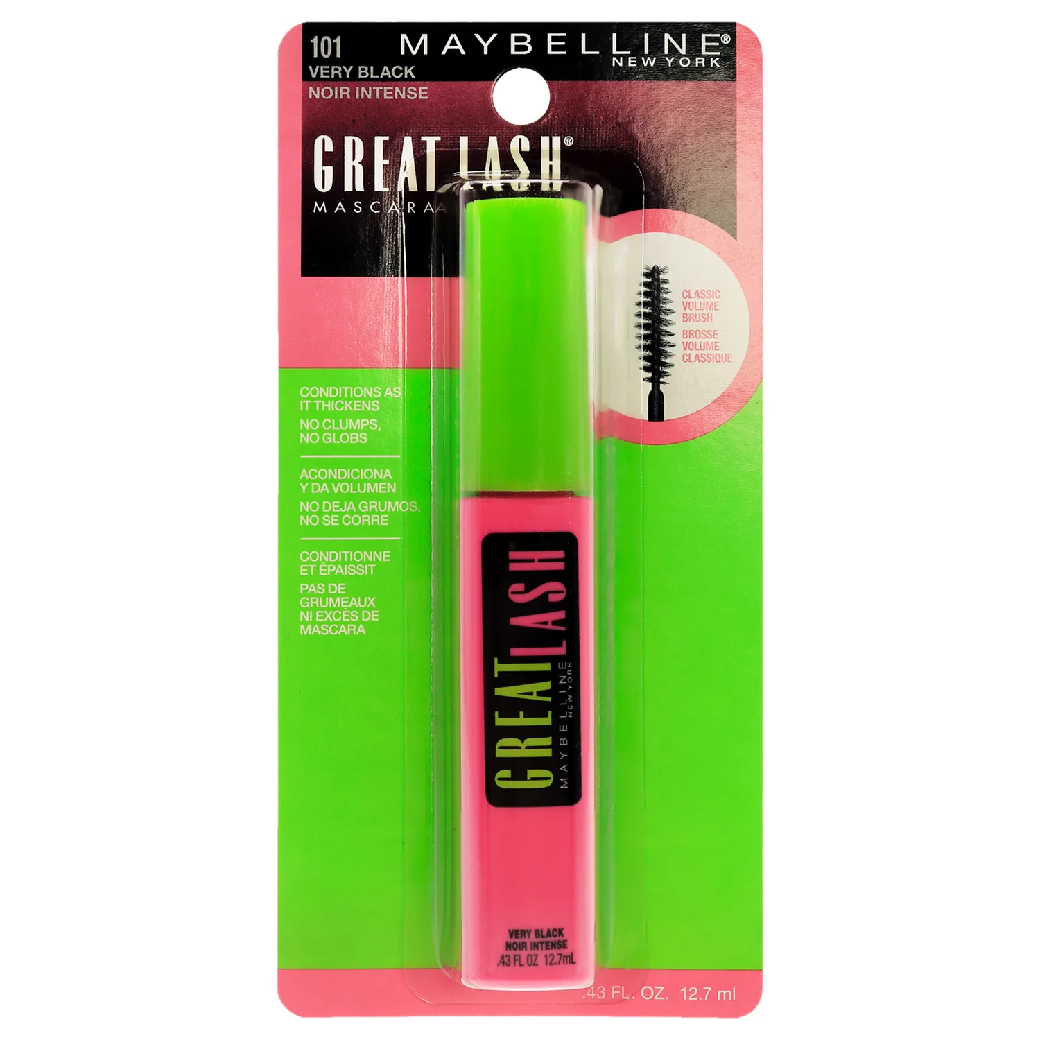 Maybelline New York Great Lash Mascara, Very Black 101, 0.43 Fluid Ounce (Pack f 3)