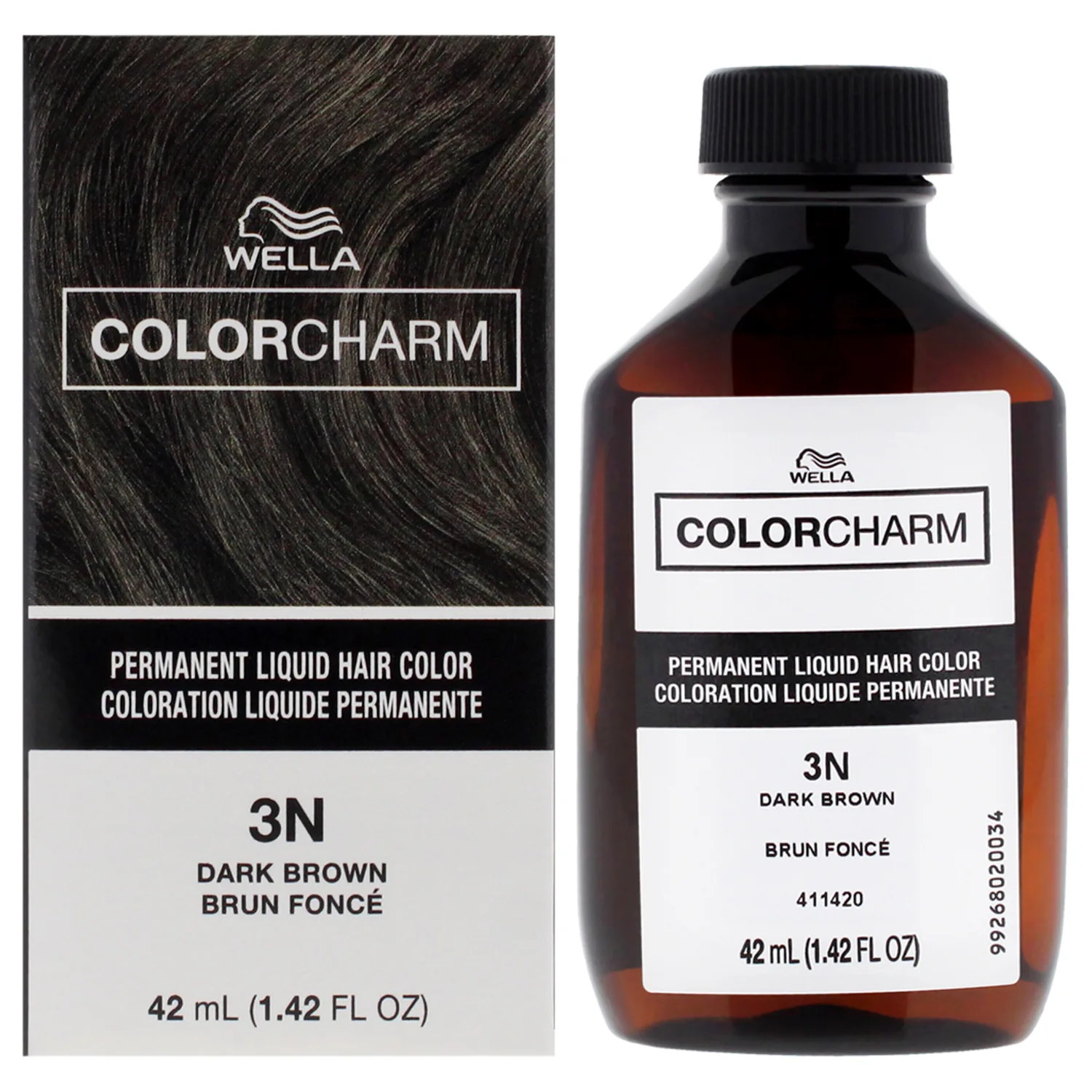 COLORCHARM Permanent Liquid Hair Color for Gray Coverage | 3N Dark Brown | 1.4 Fl Oz