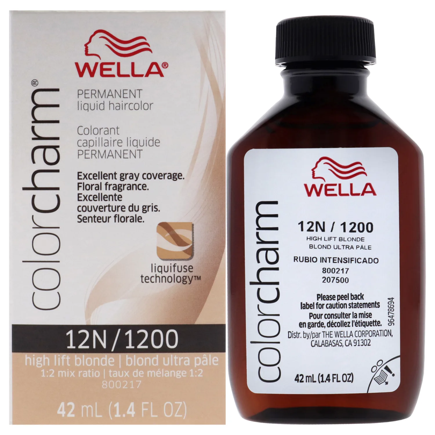 Wella Color Charm Permanent Liquid 12N 1200 High Lift Blonde 1.42 oz