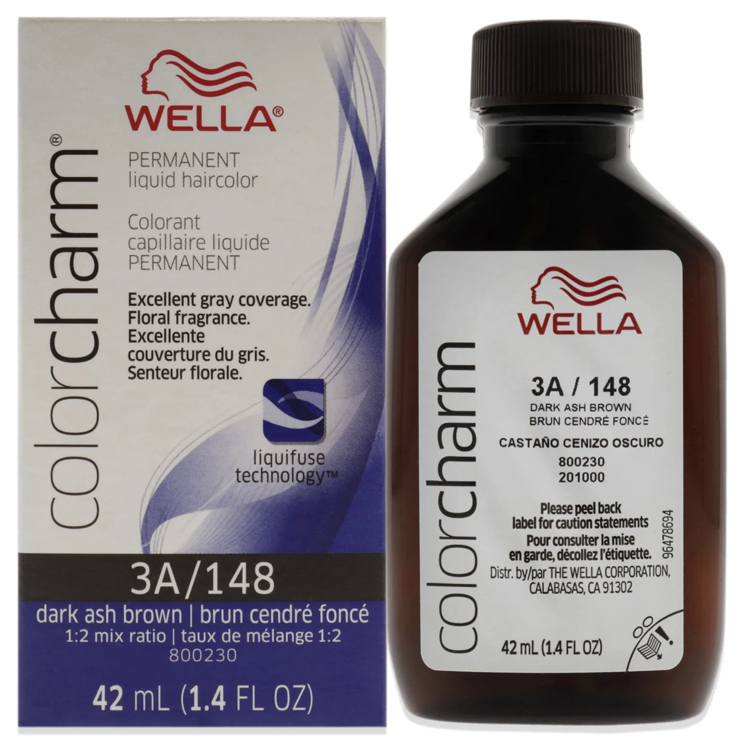 Wella Color Charm 148 3A Dark Ash Brown 1.42 oz