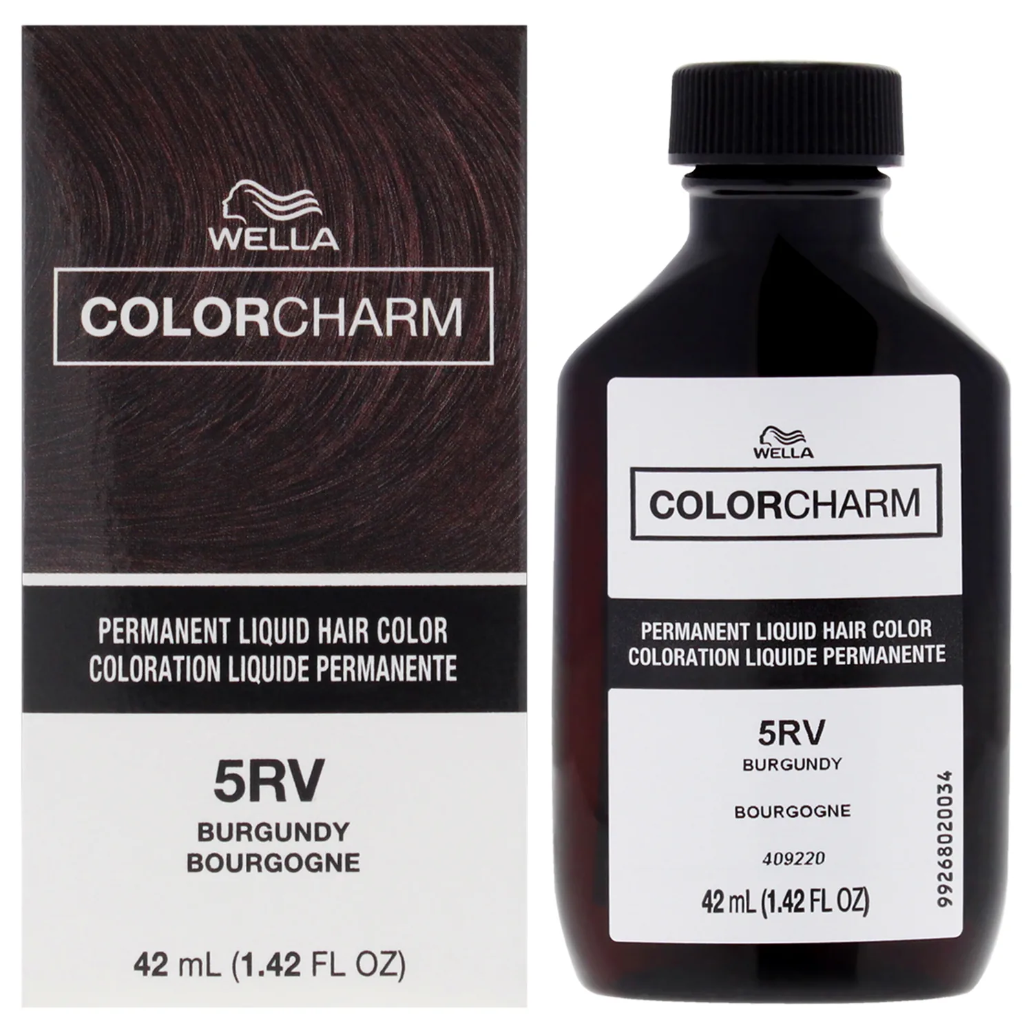COLORCHARM Permanent Liquid Hair Color for Gray Coverage| 5RV Burgundy | 1.4 Fl Oz