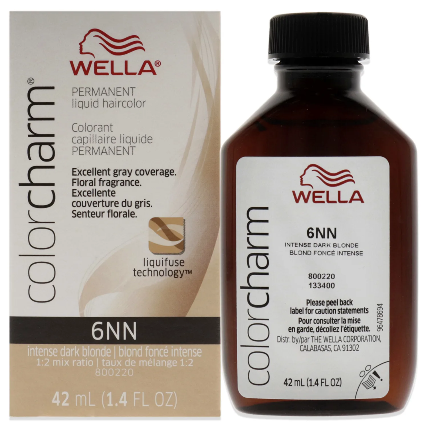 Wella Color Charm Permanent Liquid Hair Color - 6NN Intense Dark Blonde 1.42 oz