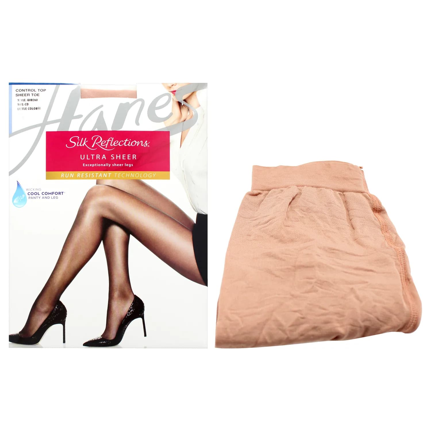 Hanes Silk Reflections Ultra Sheer Control Top Sheer Toe Little Color for Women