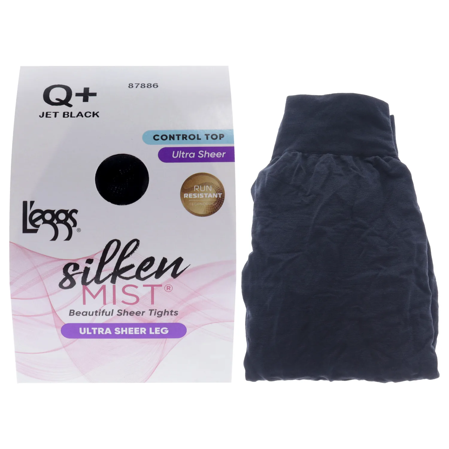 Leggs Silken Mist Ultra Sheer Pantyhose - Jet Black for Women