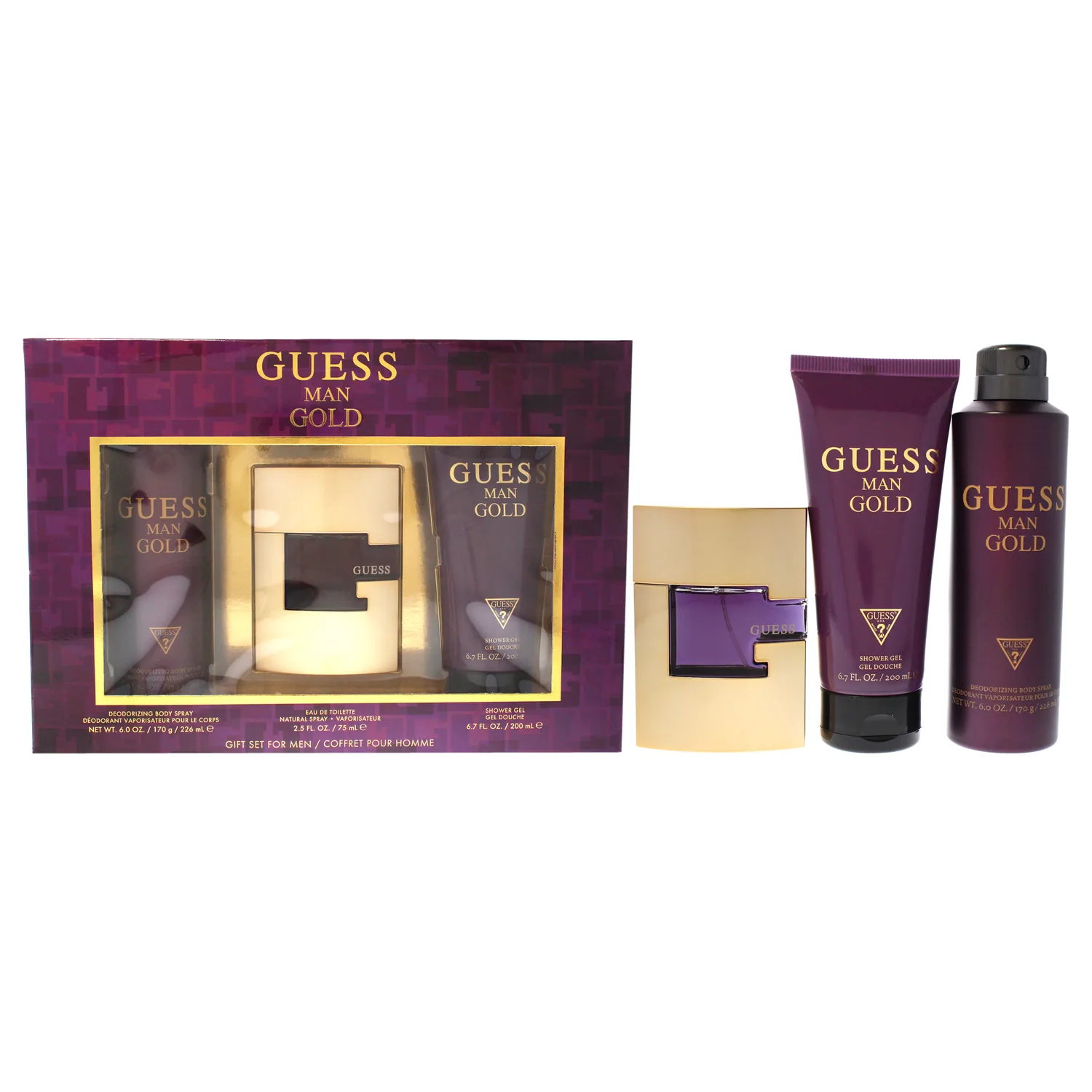 Guess Gold Bath & Body Gift Set 75ml / 2.5 oz / 3 pc for Men