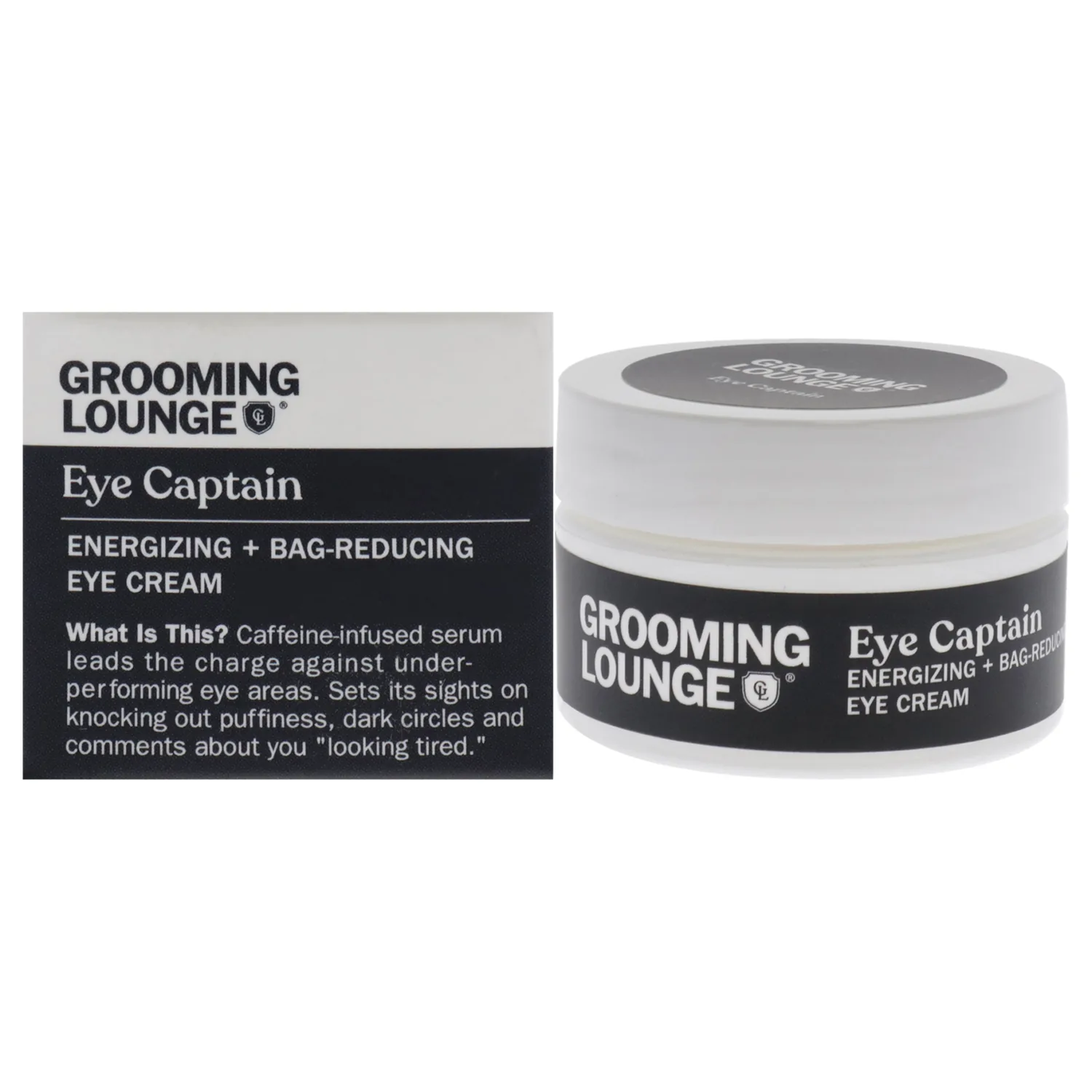 Grooming Lounge Eye Captain Eye Cream - Caffeine-Infused Serum - Fast Absorbing Formula Promptly Soothes and Diminishes Puffiness - Contains Almond Oil to Moisturize and Enhance Skin Tone - 0.5 oz