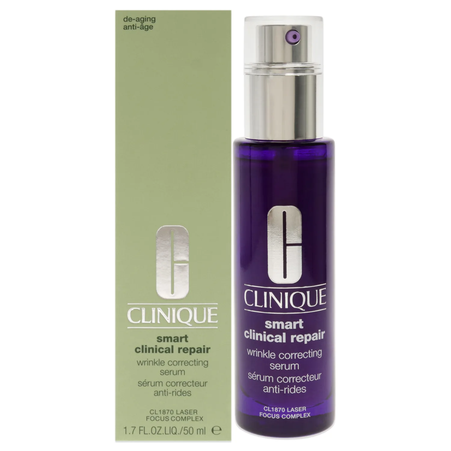 Clinique Smart Clinical Repair Wrinkle Correcting Face Serum With Hyaluronic Acid, Peptides + Advanced Retinoid Serum | Anti-Aging + Hydrating, 1.7 Fl Oz