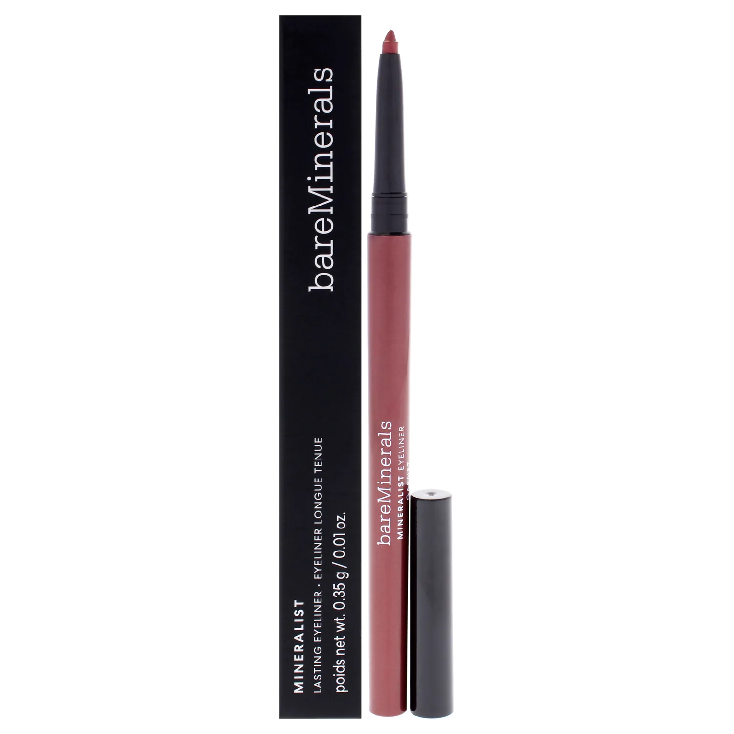 bareMinerals Mineralist Lasting Eyeliner, Mineral-Based Waterproof Eyeliner, Long-Lasting Blendable Color, Safe for Waterline, Retractable, Vegan