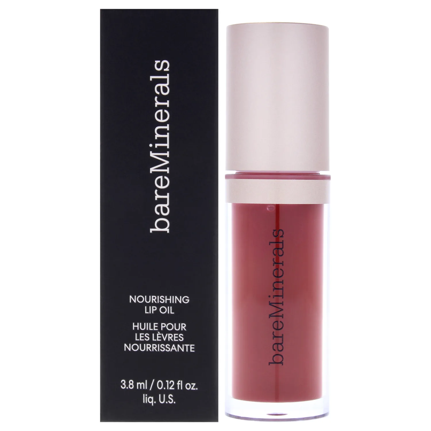 bareMinerals Nourishing Lip Oil, Ultra-Hydrating, Non-Sticky & High-Shine, Clean & Vegan Formula with 9 Botanical Oils & Hyaluronic Acid for Soft, Smooth Lips, Indulge