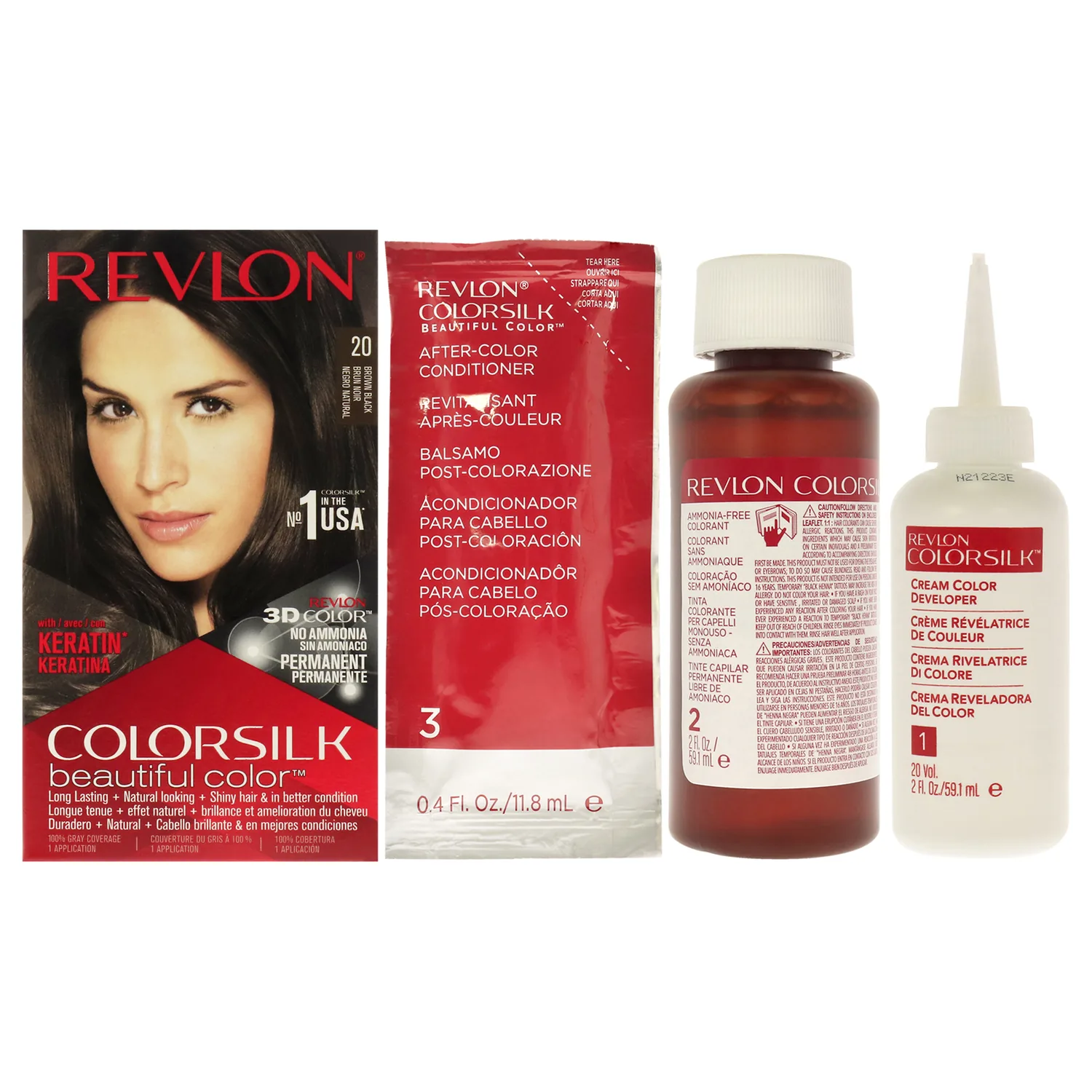Revlon Colorsilk Beautiful Color - 20 Brown/Black 4.4 oz