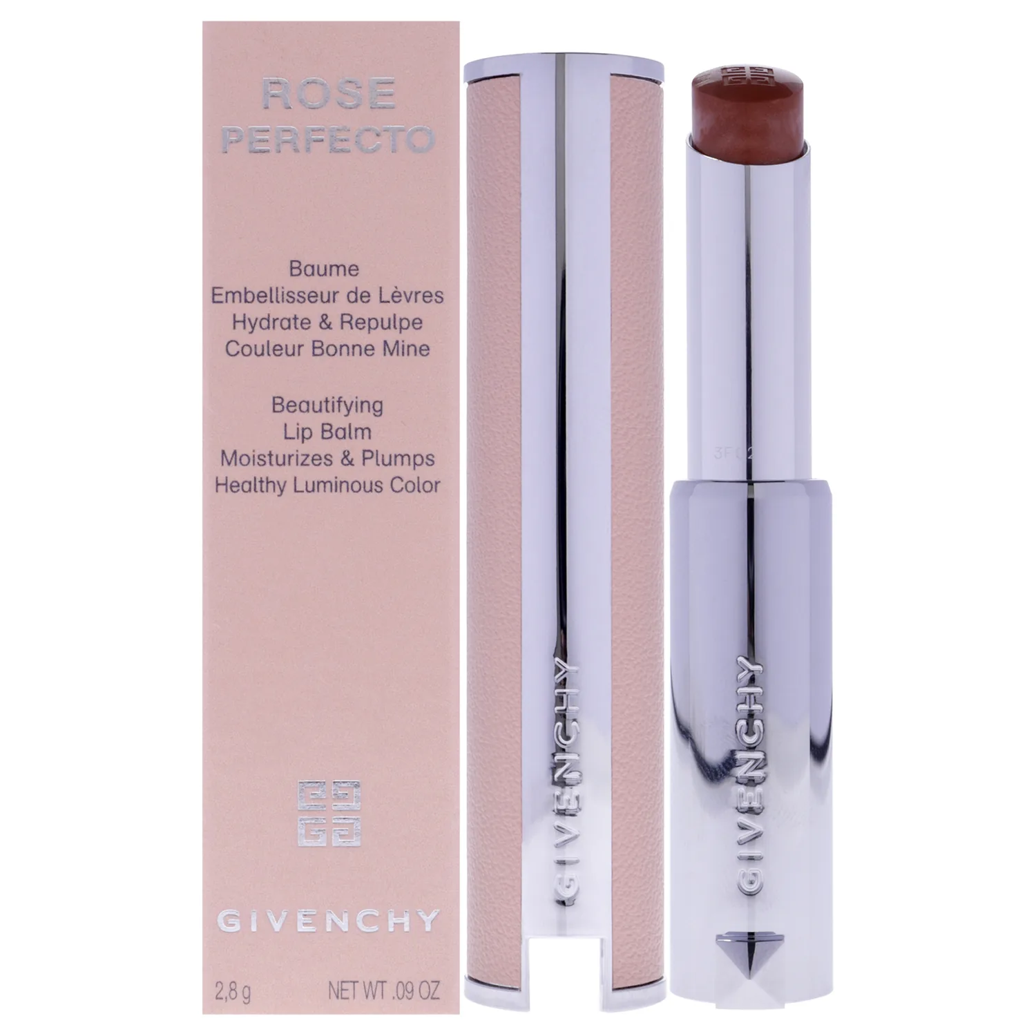 Givenchy Rose Perfecto Plumping Lip Balm - N302 Warm Maple for Women - 0.09 oz Lip Balm