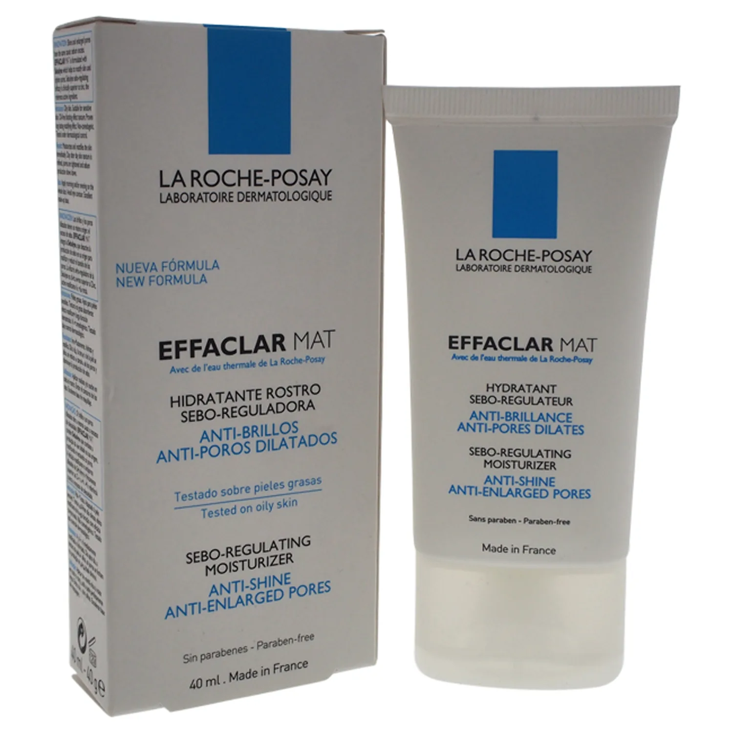 La Roche-Posay Effaclar Mat, Daily Moisturizer For Oily Skin, Visibly Reduces The Look Of Pores, Oil-Free Mattifying Moisturizer, Smooths Skin Texture, Non-Comedogenic & Dermatologist Tested
