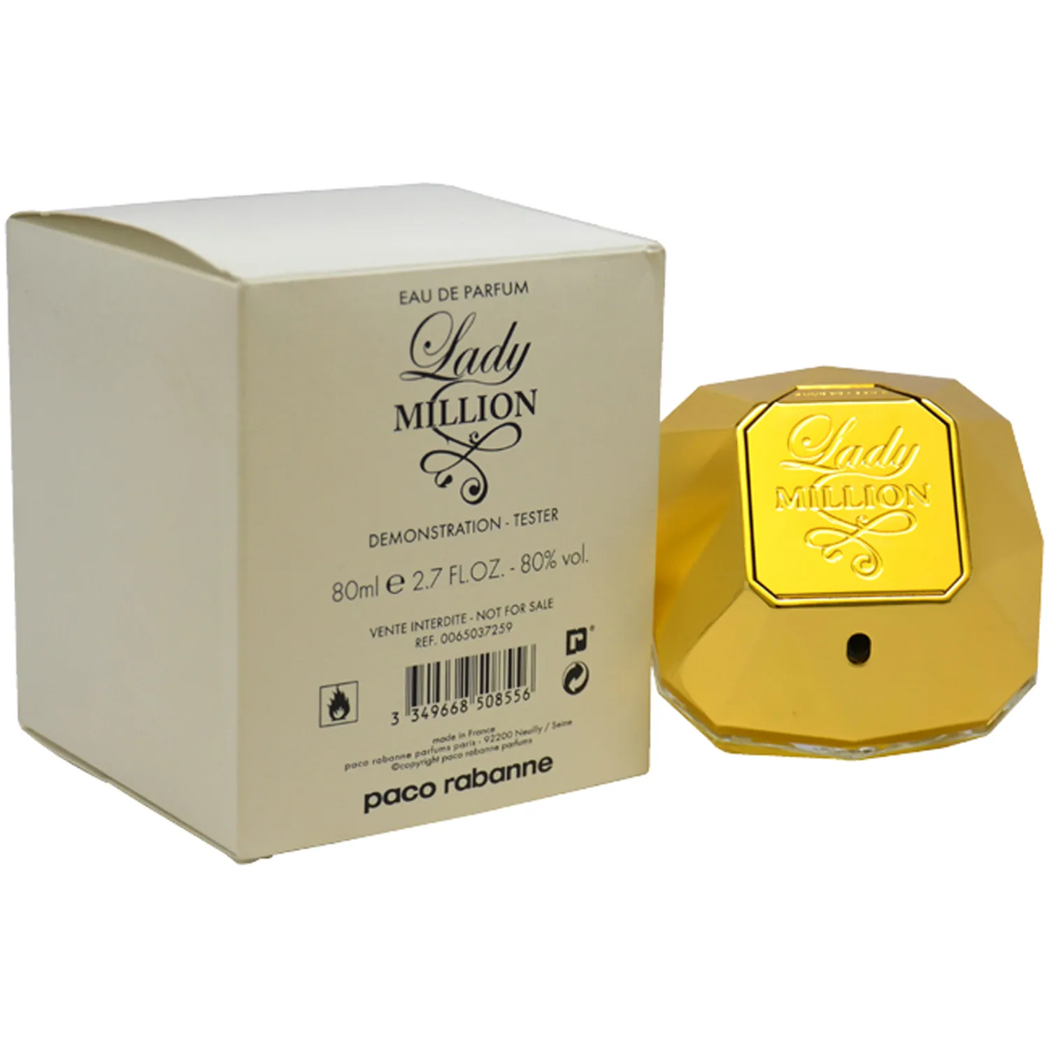 Paco Rabanne Lady Million Women Eau De Parfum Spray Tester, 2.7 Ounce