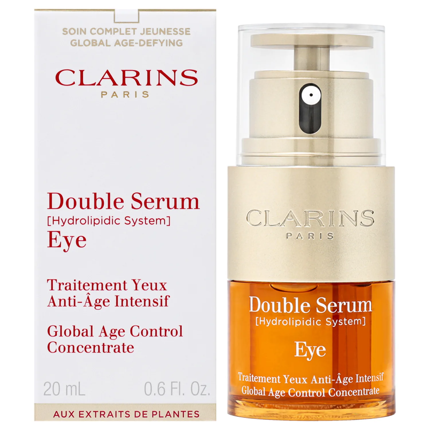 Clarins Double Serum Eye | Anti-Aging Eye Treatment | Visibly Smoothes, Firms, Hydrates and Revitalizes For More Youthful-Looking Eyes In Just 7 Days* | 13 Plant Extracts, Including Turmeric | 0.6 Oz