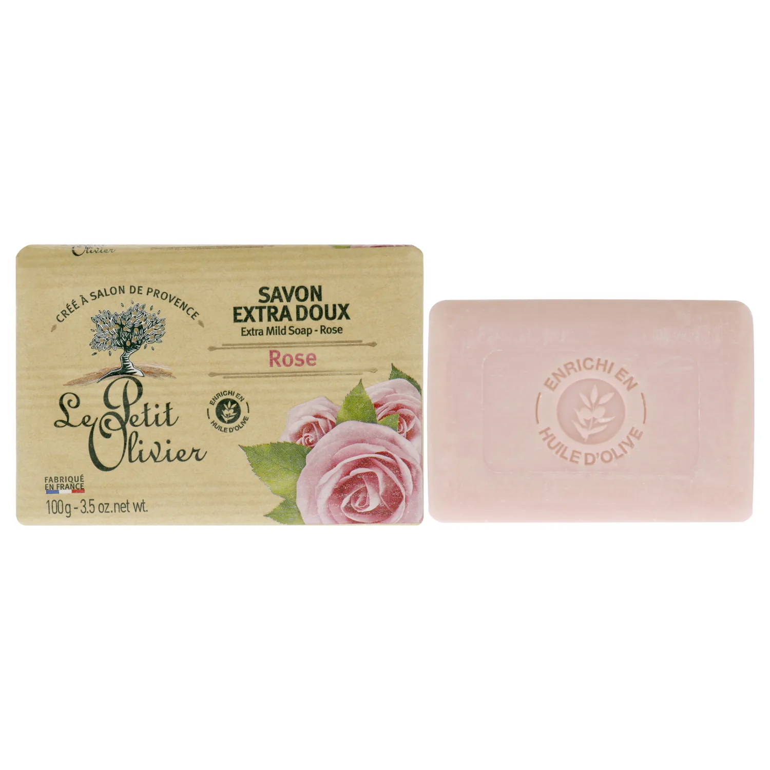 Le Petit Olivier Extra Mild Rose Bar Soap 104ml / 3.5 oz