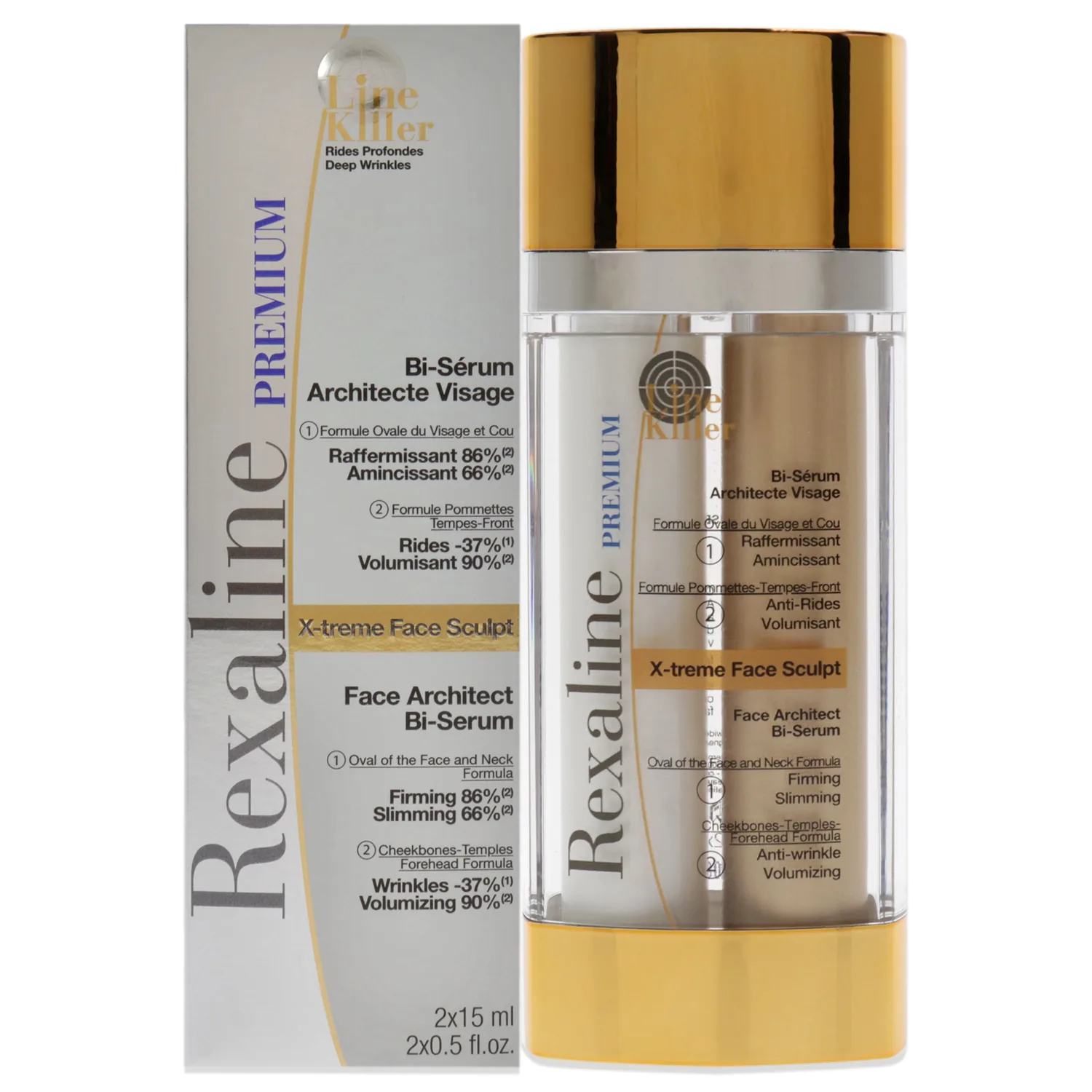 Rexaline Premium Line-Killer X-treme FaceSculpt, 2x0.5 Oz Serum