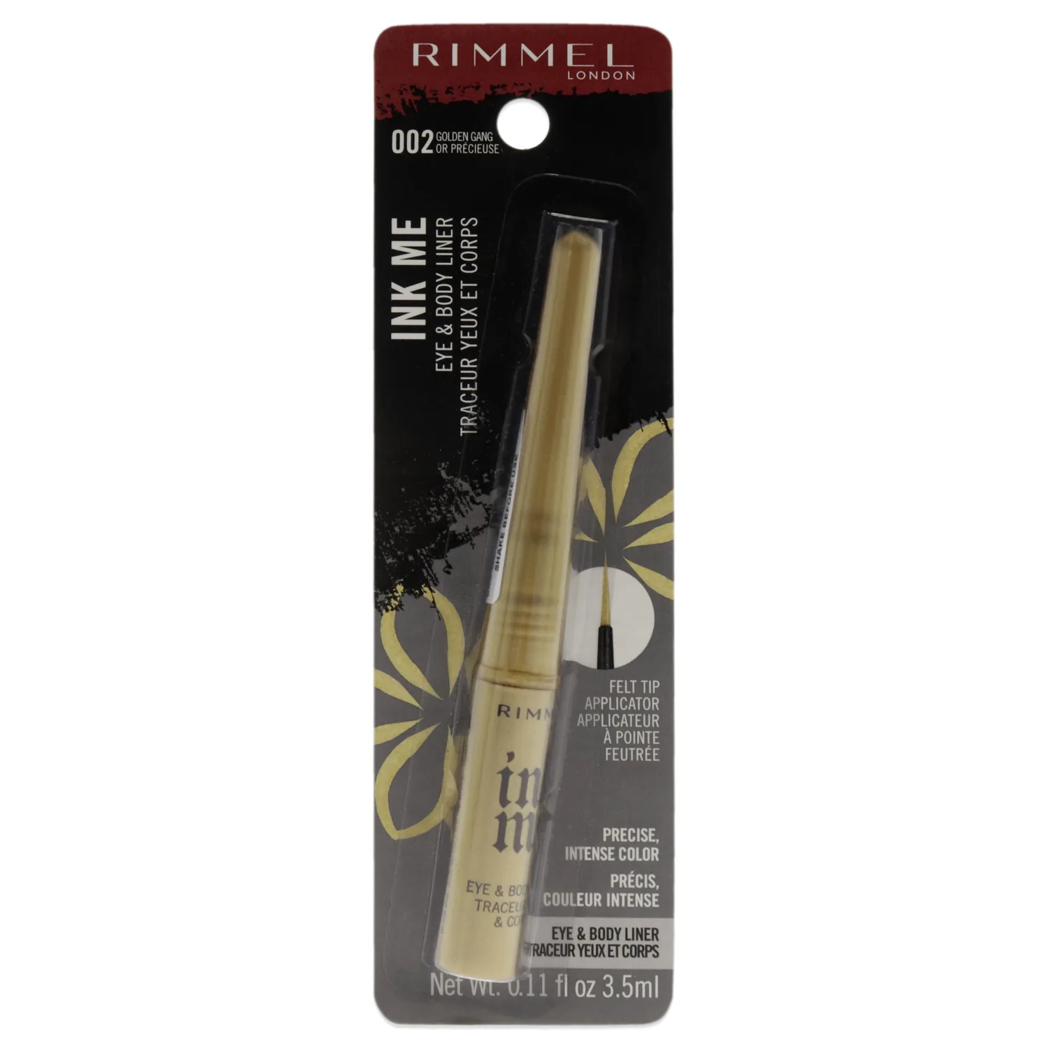 Rimmel London Ink Me Eyes and Body - 002 Gold Eyeliner 0.11 oz