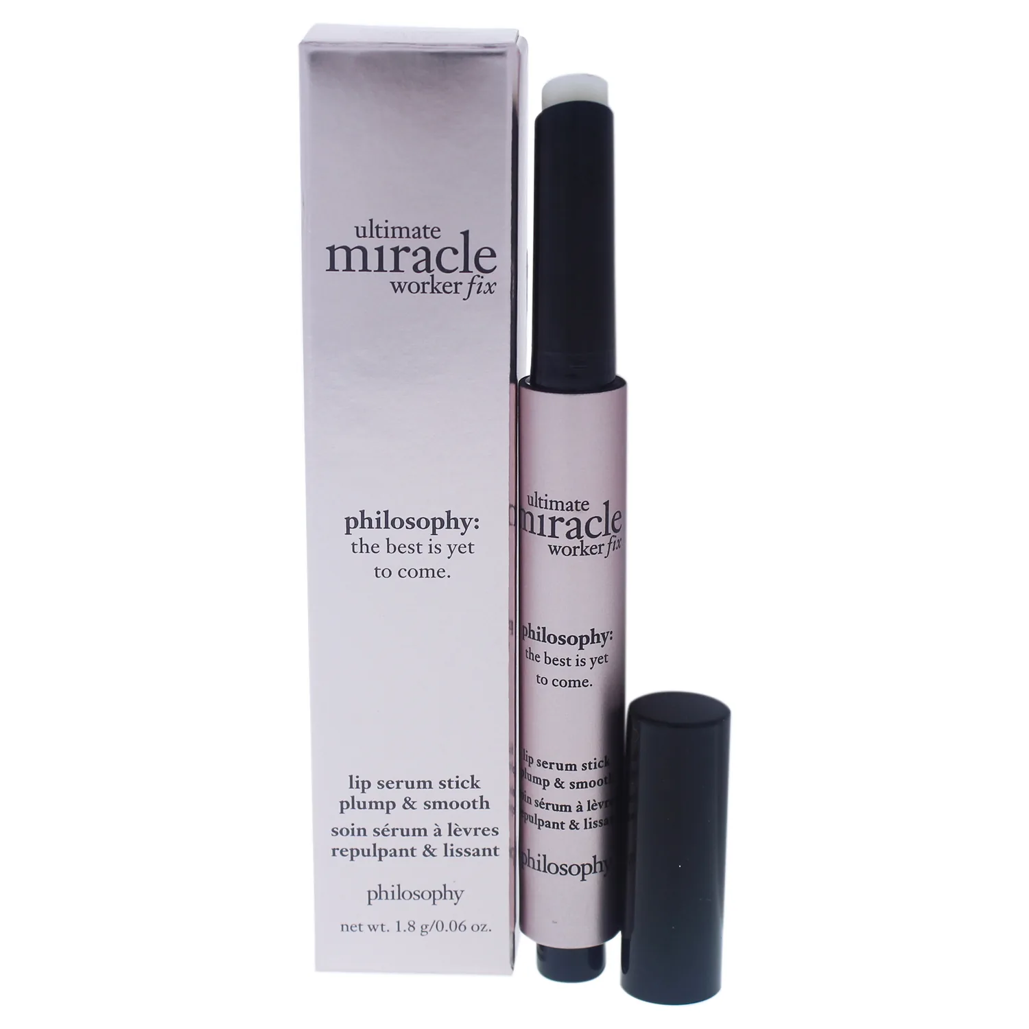 philosophy ultimate miracle worker fix lip serum stick - with sunflower seed oil - clinically proven to increase volume and decrease wrinkles - nourishing balm
