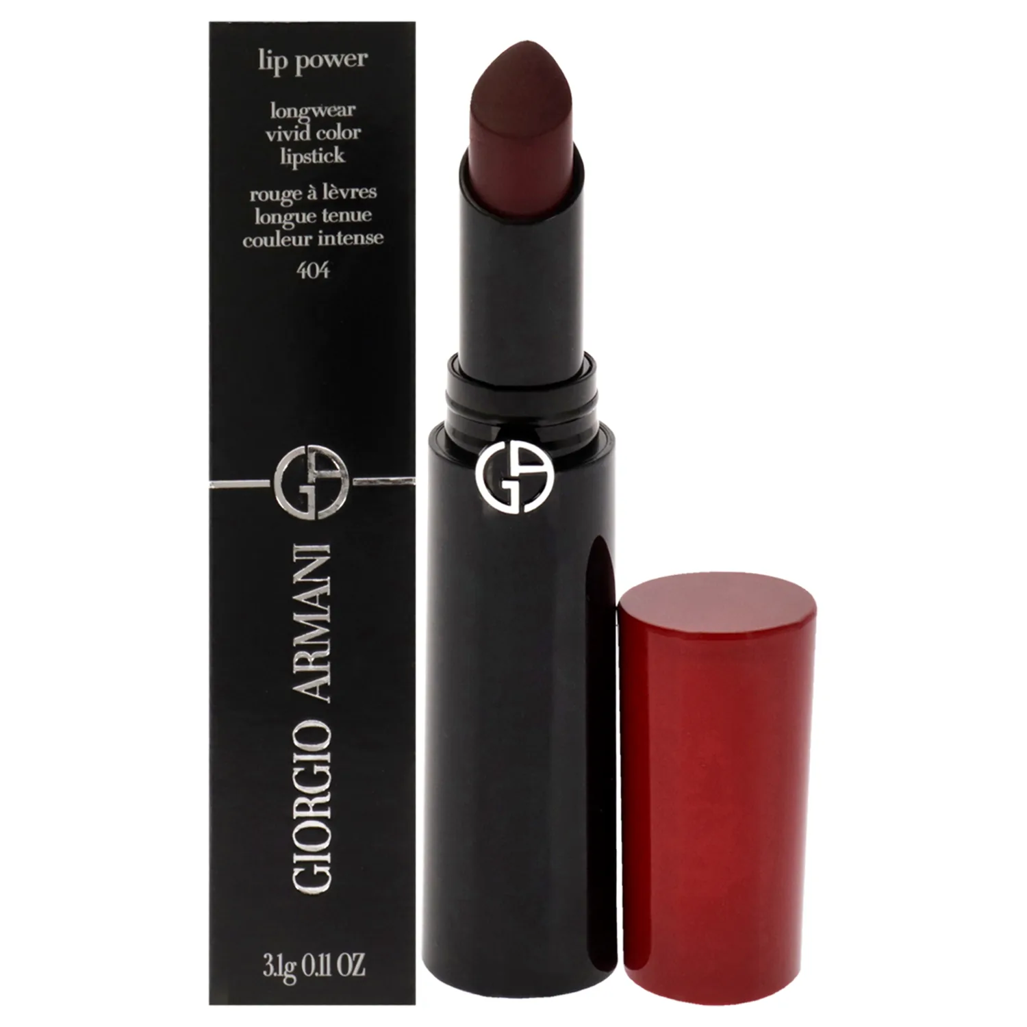 Giorgio Armani Lip Power Longwear Vivid Color - 404 Tempting Lipstick 0.11 oz