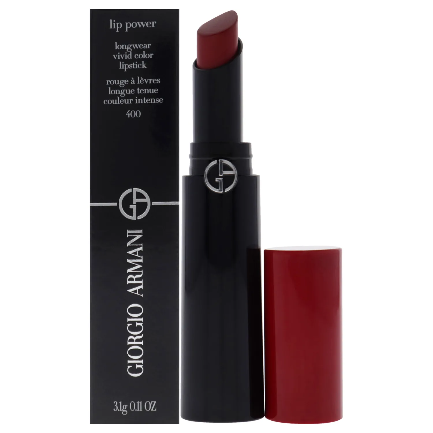 Giorgio Armani Lip Power Longwear Vivid Color - 400 Four Hundred Lipstick 0.11 oz