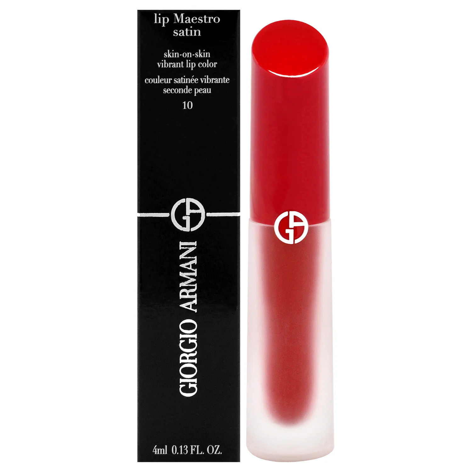 Giorgio Armani Lip Maestro Satin Long-Lasting Lipstick - 10 In Love for Women - 0.13 oz Lipstick