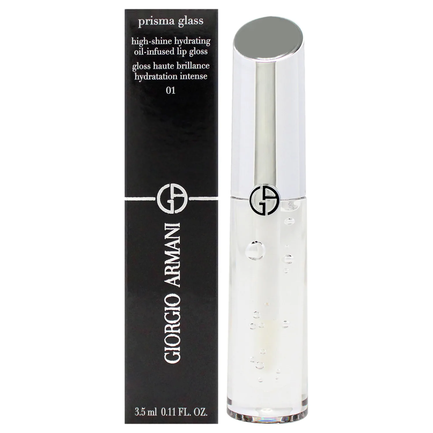 Giorgio Armani Prisma Glass 01 Clear Shine Lip Gloss 0.11 oz