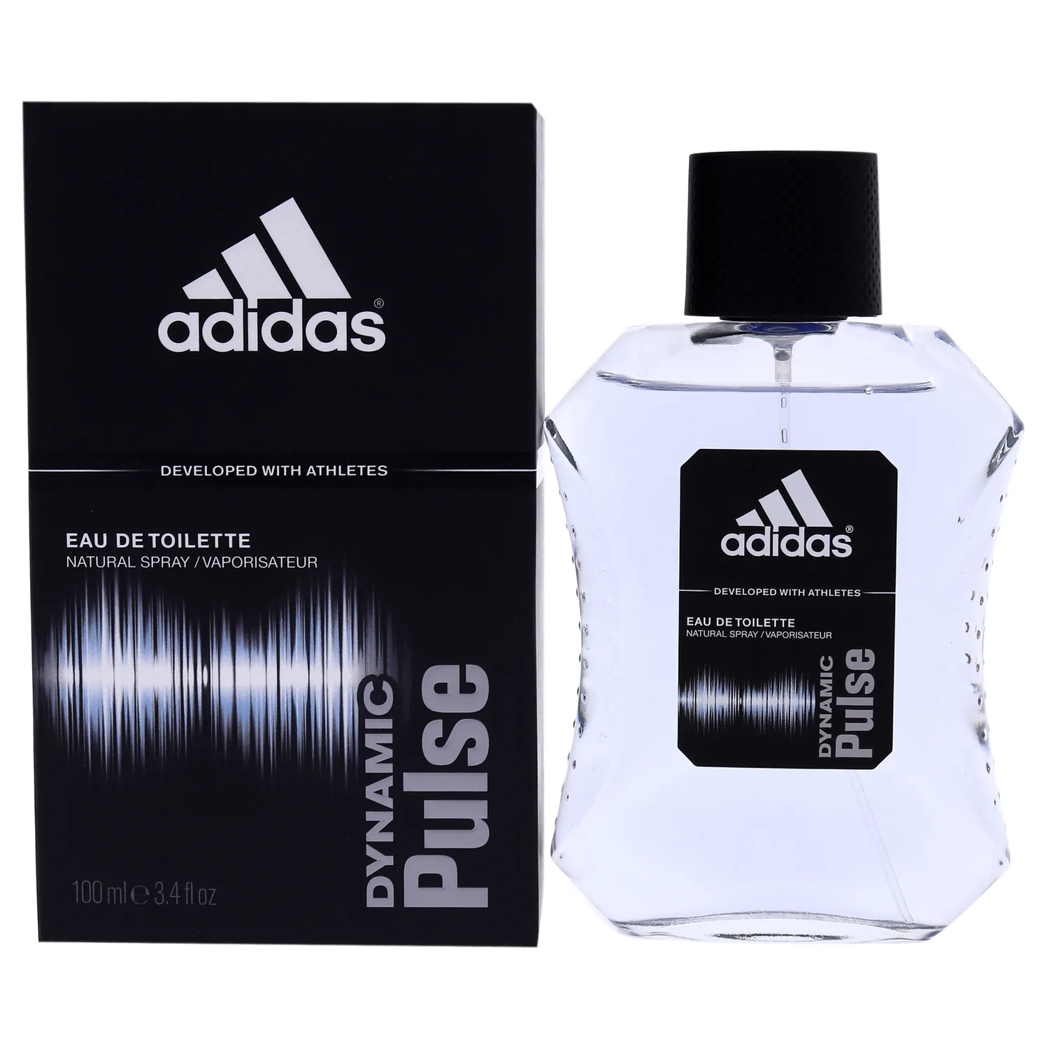 adidas Dynamic Pulse Eau de Toilette 3.3 fl oz (Pack of 1), Notes of Mint, Apple, and Wood, Men's Fragrance, Long Lasting, Sporty Fragrance, Travel Size