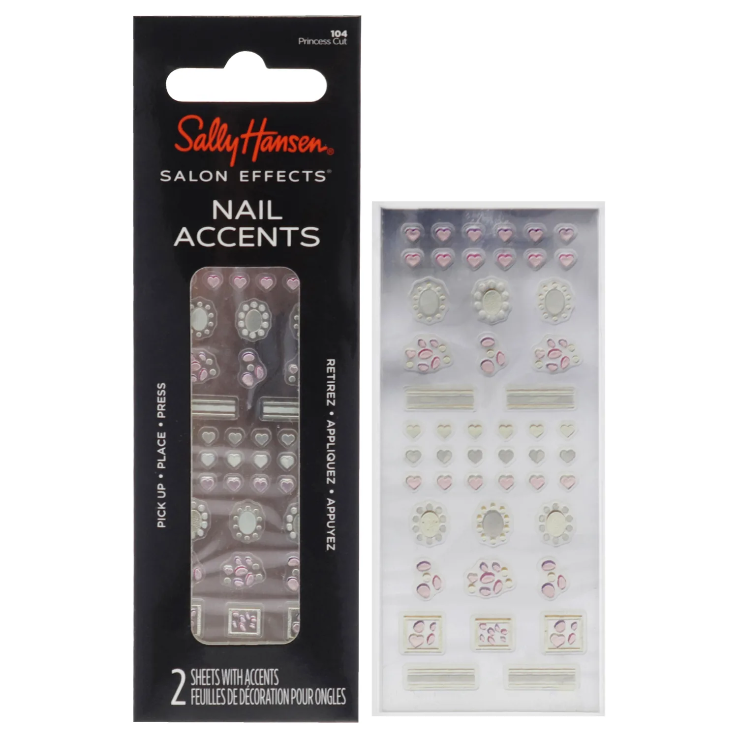 Sally Hansen Salon Effects Nail Accents, Princess Cut, Nail Art Decals, Easy to Use, No Commitment, Use On Nail Polish or Bare Nails, Mix and Match