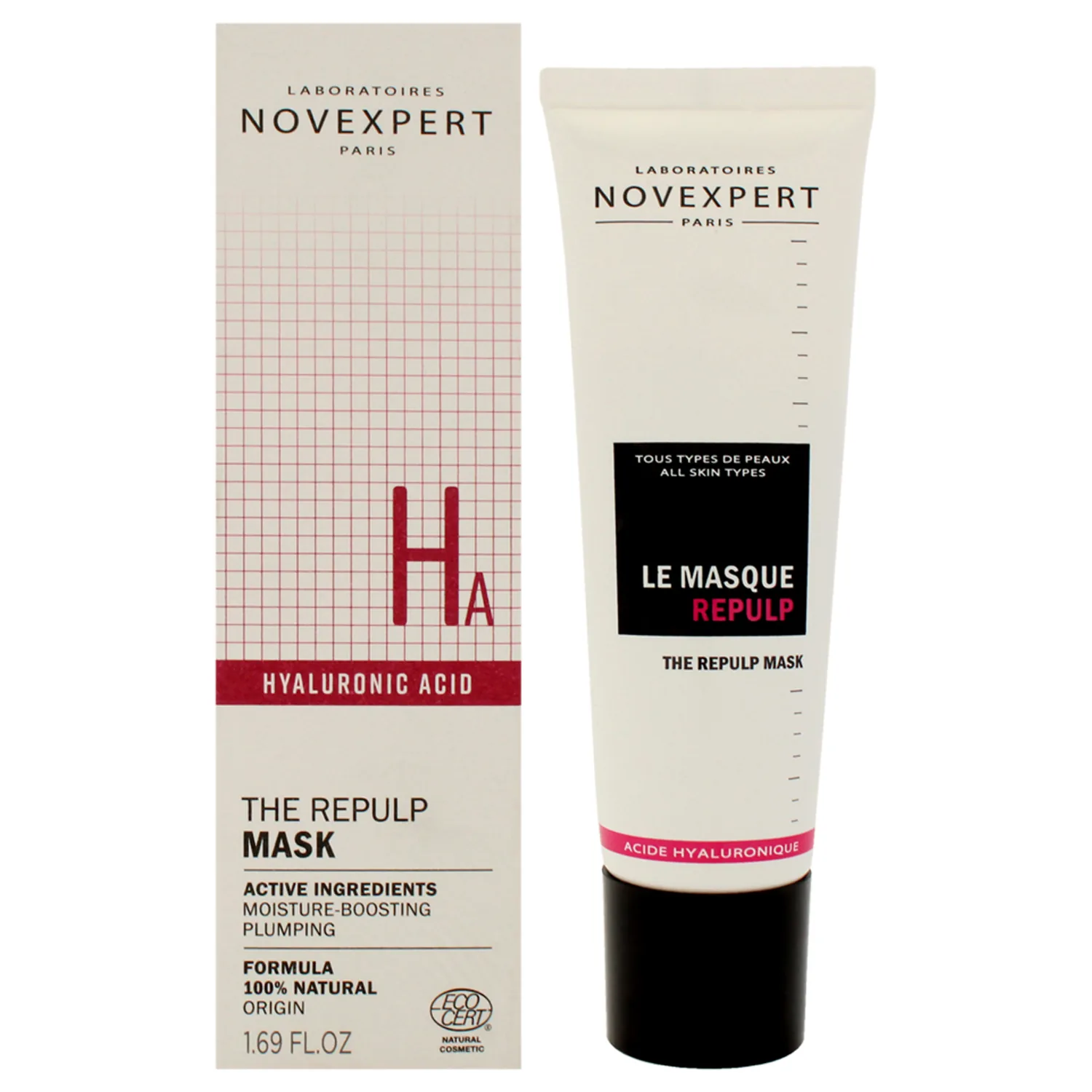 Novexpert The Repulp Mask - Moisturizes And Restores Skin Comfort - Skin Feels Soft And Plump - Ideal For Active Lifestyle - Hypoallergenic - Vegan - Combination, Normal And Dry Skin - 1.69 Oz