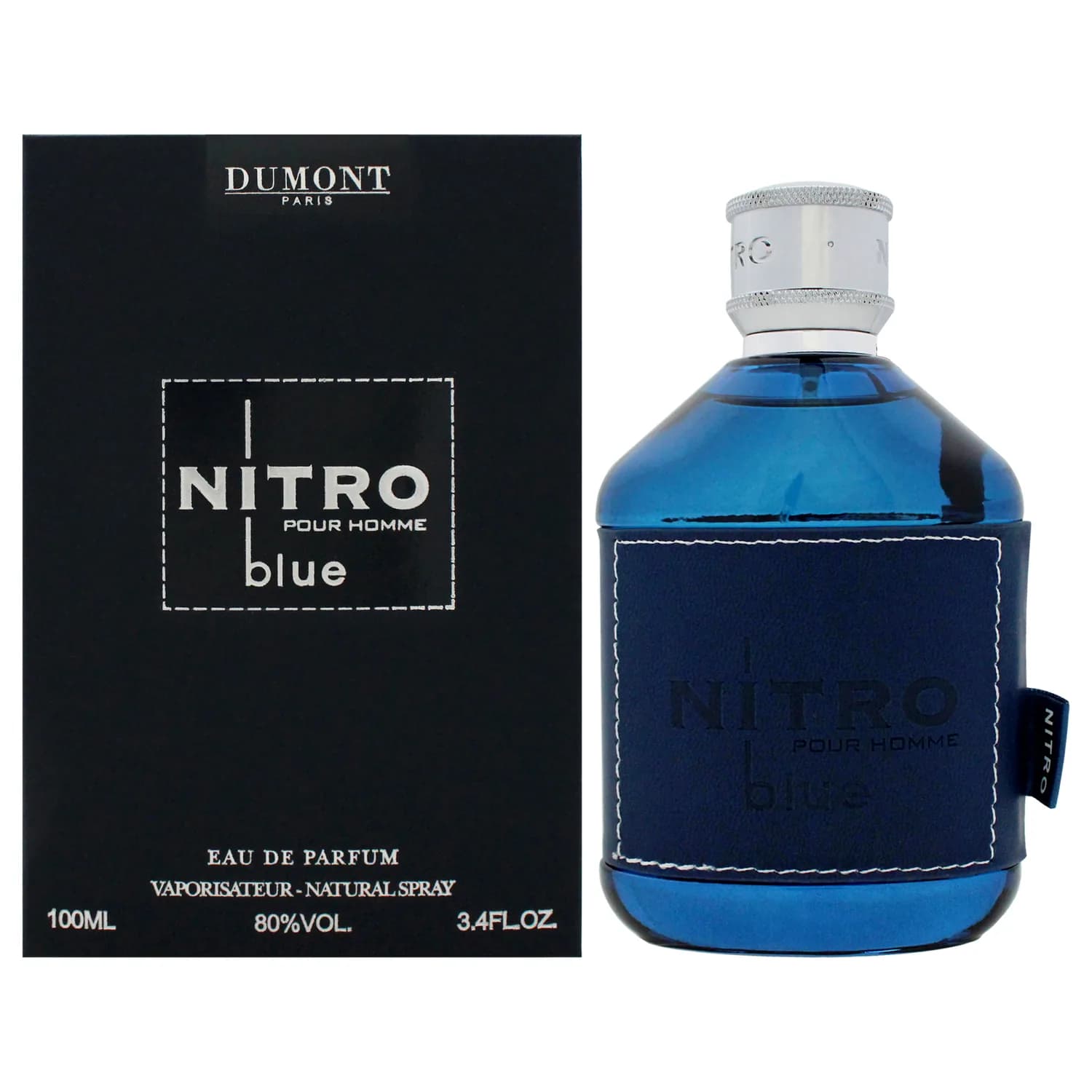 Dumont Nitro Blue Eau De Parfum - Uplifting Floral & Woody Fragrance - 3.4 Fl Oz