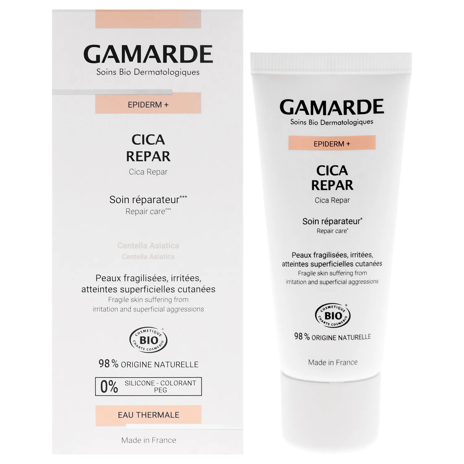 Gamarde Cica Repair - Natural Origin Face Moisturizer - Fragrance-Free for Fragile and Damaged Skin - for Adults and Children 3 Plus - 1.41 oz