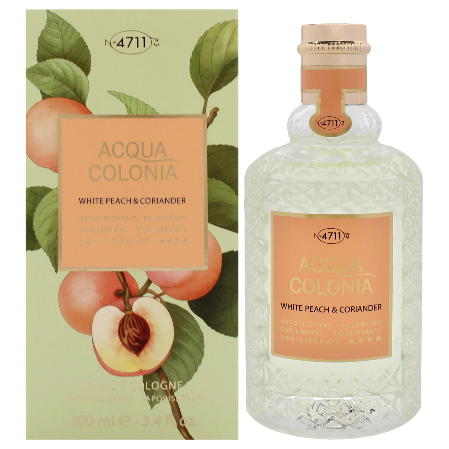 Muelhens 4711 Acqua Colonia White Peach and Coriander Eau de Cologne 100ml / 3.4 oz for Unisex