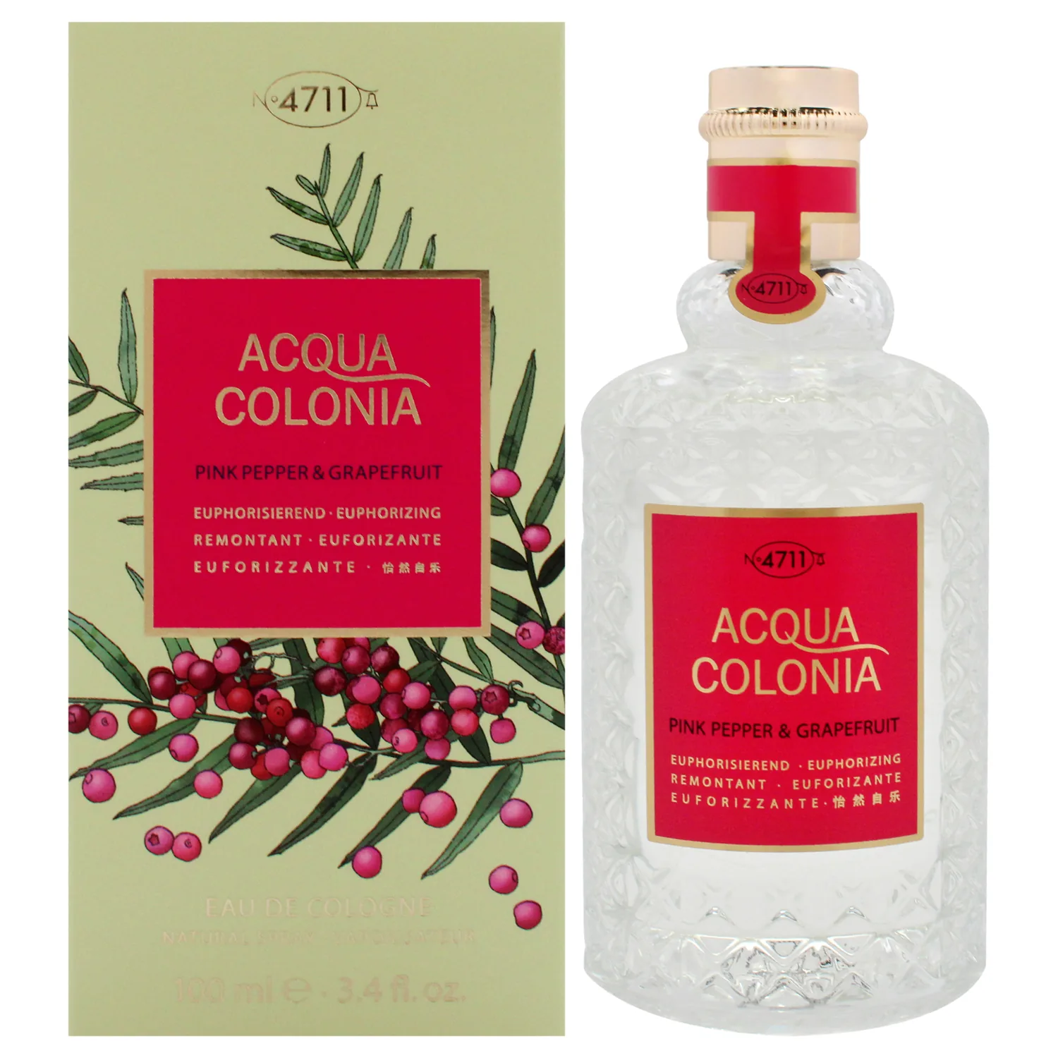 Muelhens 4711 Acqua Colonia Pink Pepper and Grapefruit Eau de Cologne 100ml / 3.4 oz for Unisex