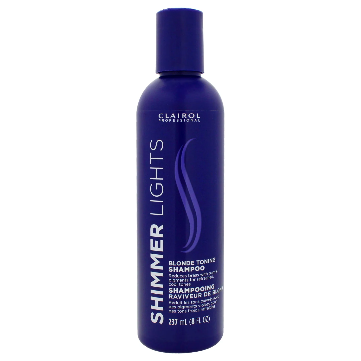 Clairol Professional Shimmer Lights Purple Shampoo, 8 fl. Oz | Neutralizes Brass & Yellow Tones | For Blonde, Silver, Gray & Highlighted Hair **Packaging May Vary