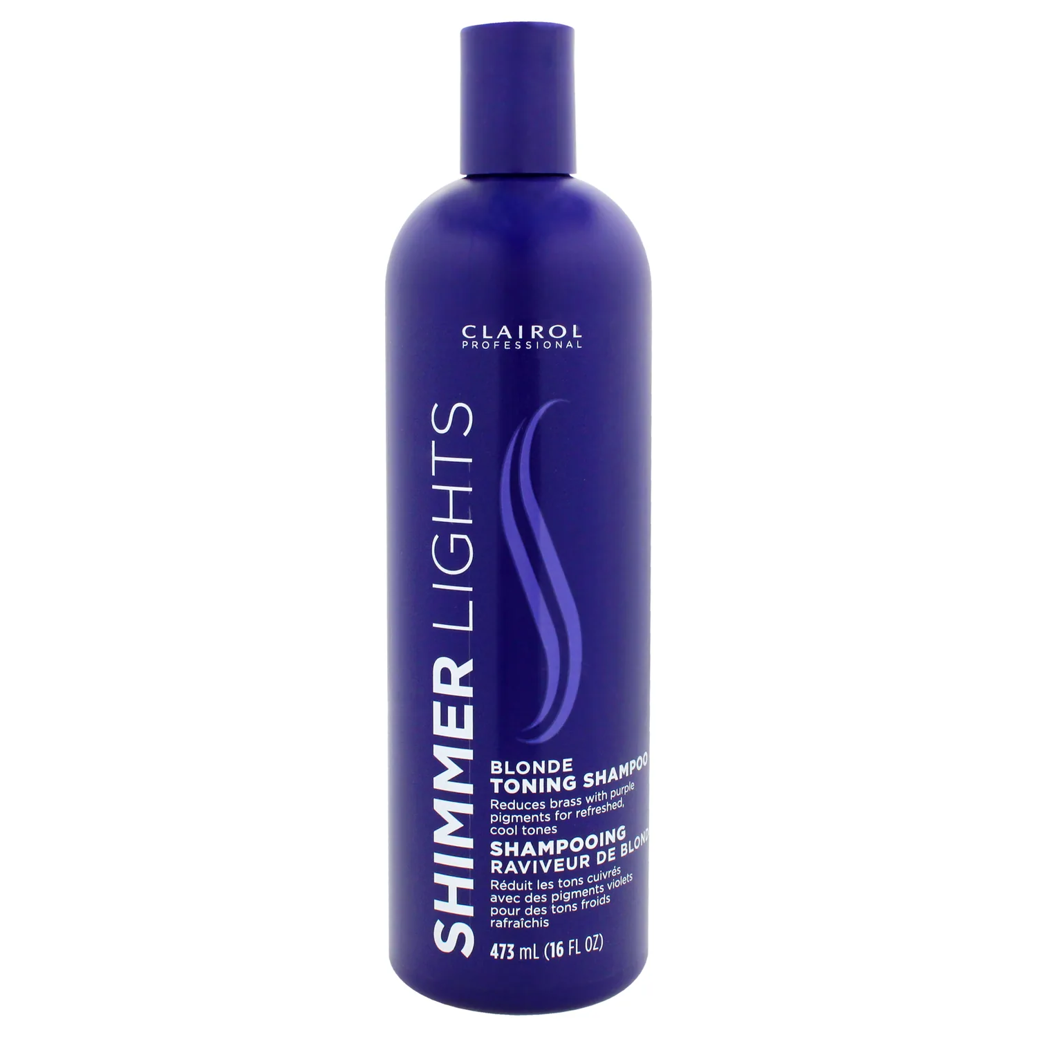 Clairol Professional Shimmer Lights Purple Shampoo, 16 fl. Oz, Neutralizes Brass & Yellow Tones, For Blonde, Silver, Gray & Highlighted Hair Packaging May Vary