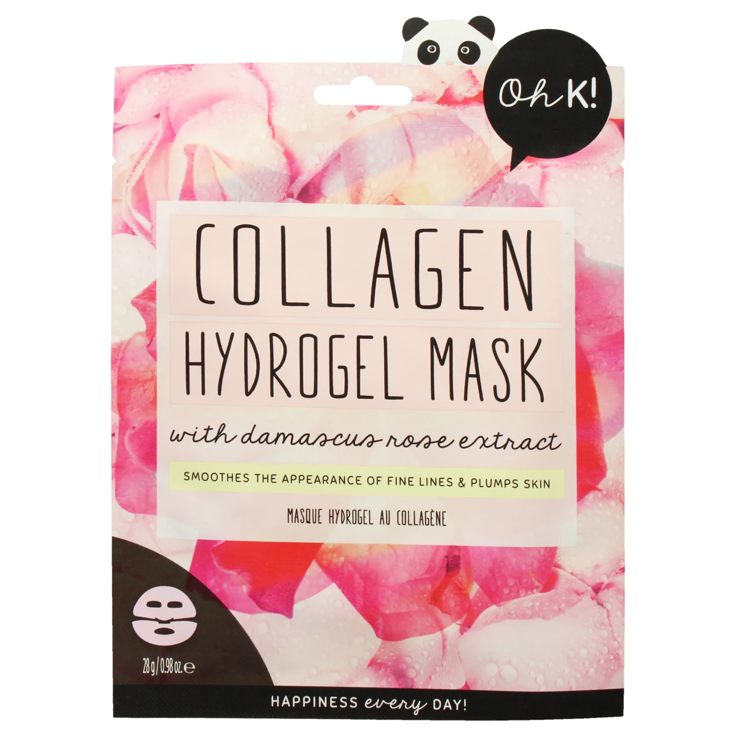 Oh K! Hydrogel Mask - Collagen - Moisturizing Face Mask Sheet - Hydrating Face Sheets - Rich in Collagen, Rose Water - Korean Skincare - 1 Pc