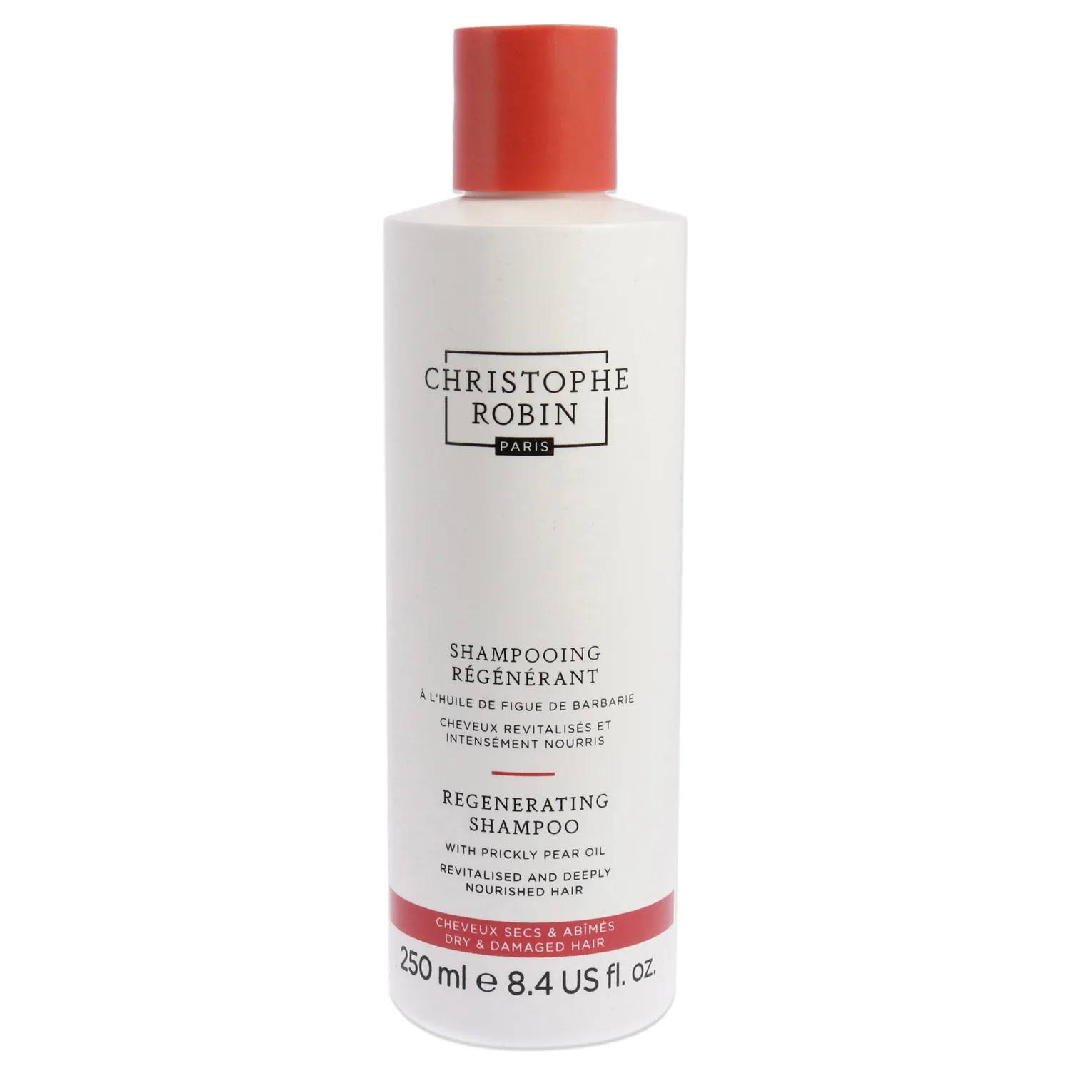 Christophe Robin Regenerating Shampoo With Prickly Pear Oil for Dry, Damaged and Chemically Treated Hair 8.4 fl. Oz