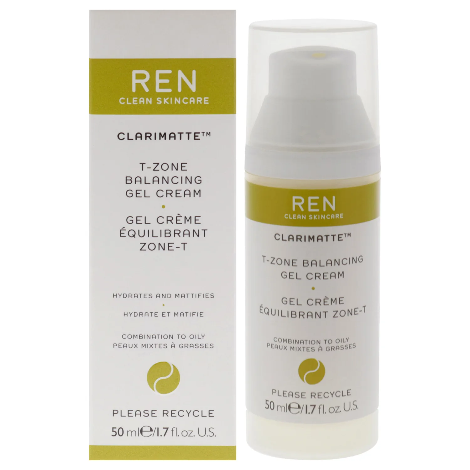 REN Clarimatte T-Zone Balancing Gel Cream 50ml / 1.7 oz
