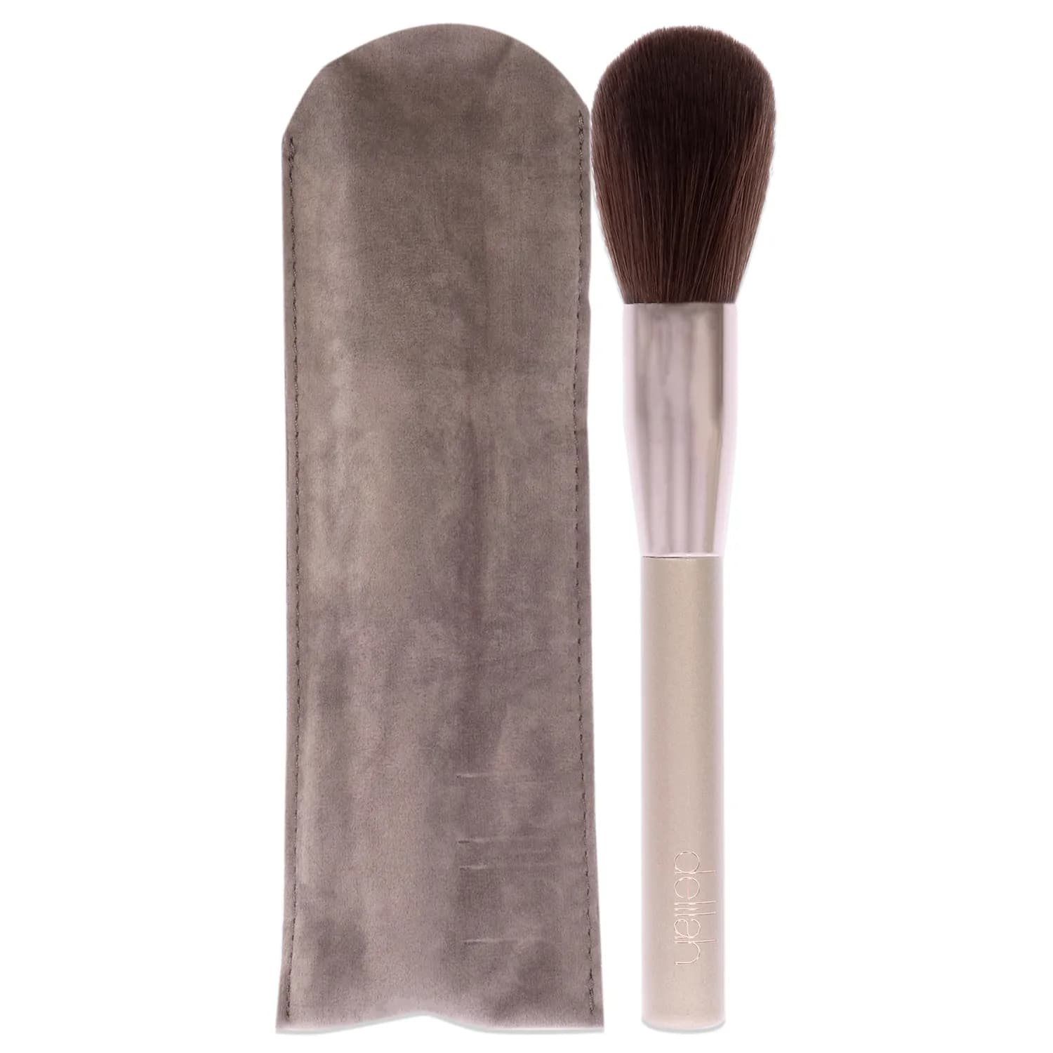 delilah - Blusher/Highlighter Complexion Tapered Makeup Brush - Wooden HAndle - Long Synthetic Fibres - Cheek Blush, Translucent, Vegan, Blending For all Skin Type - Cruelty Free - 1 Pc
