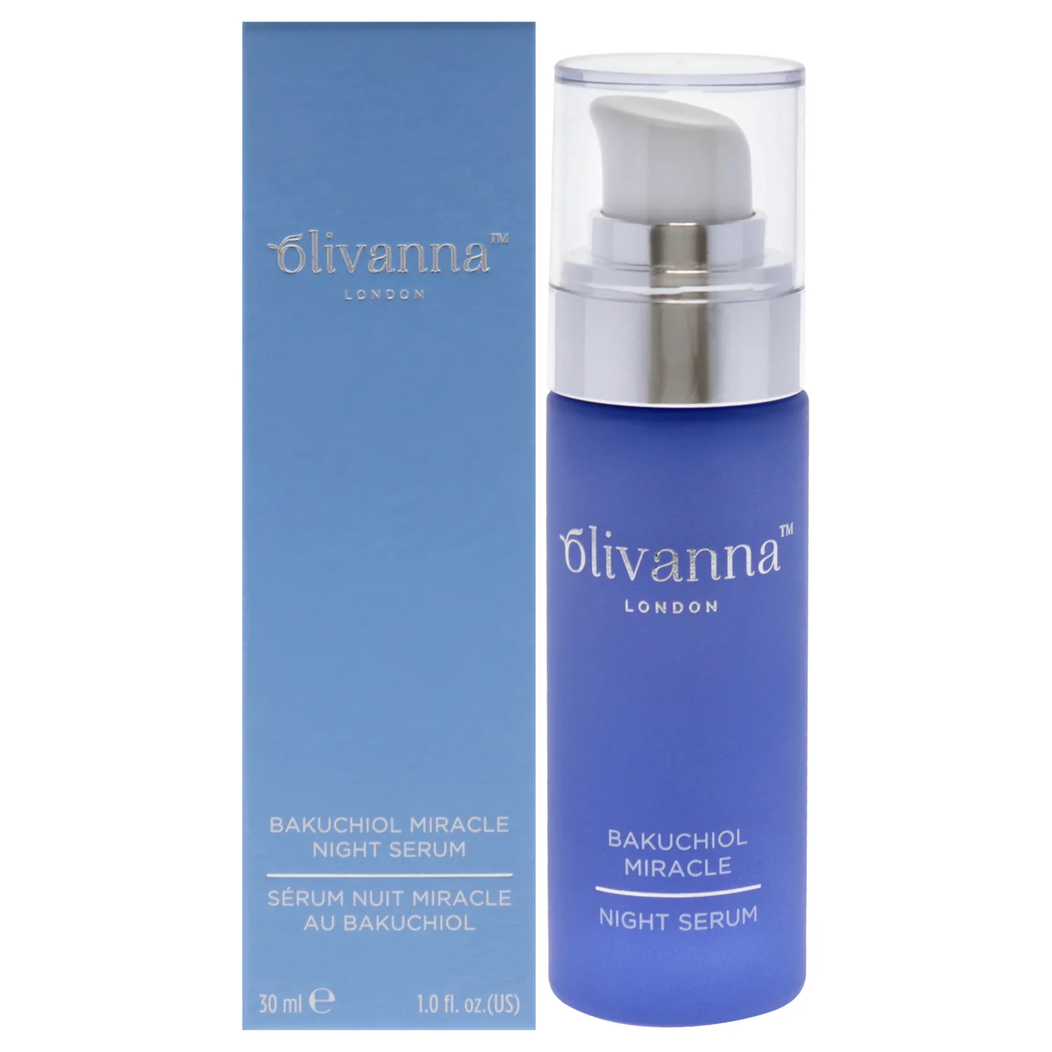 Olivanna Bakuchiol Miracle Night Serum - Retinol Serum for Face - Restores Luminosity, Firms, Plumps and Hydrates Skin - Facial Moisturizer - 1 oz