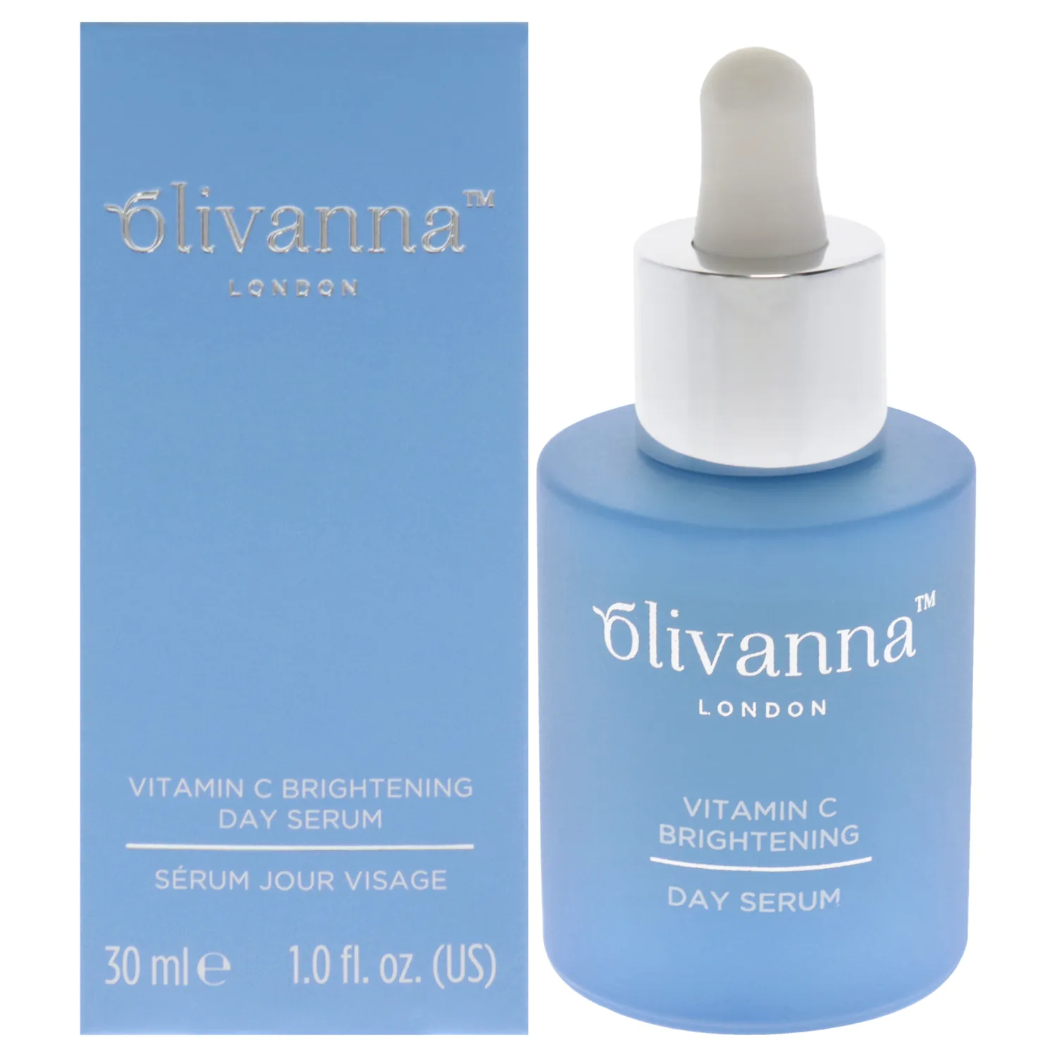 Olivanna Vitamin C Brightening Day Serum - Face Serum with Hyaluronic Acid, Squalene, and Cornflower - Enhances Skin Suppleness - 1 oz