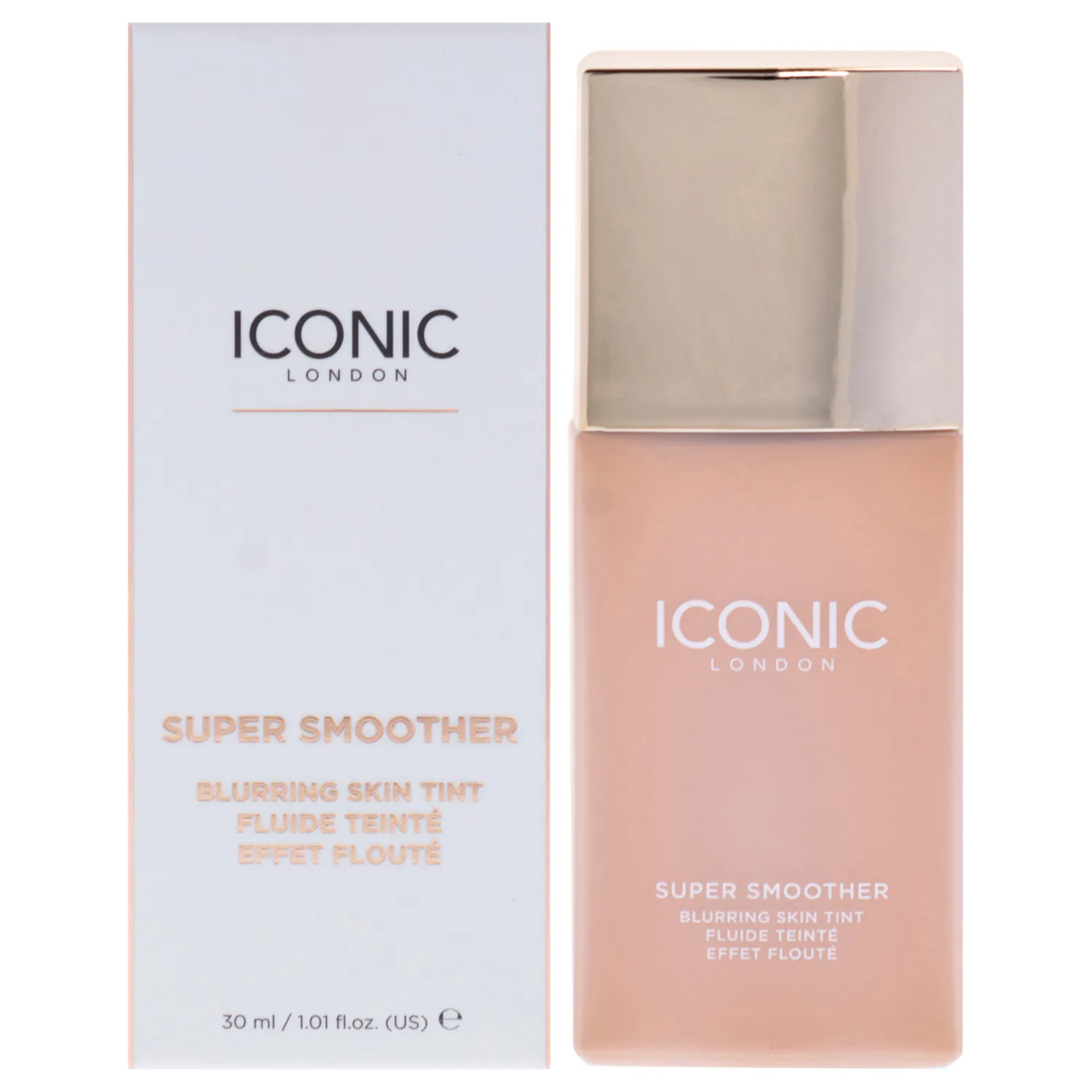 ICONIC LONDON Super Smoother Blurring Skin Tint | Light to Medium Coverage, Hydrating, Ultra-Lightweight Tinted Moisturizer, Cruelty-Free, Vegan Makeup (Warm Medium) 1.01 Fl oz