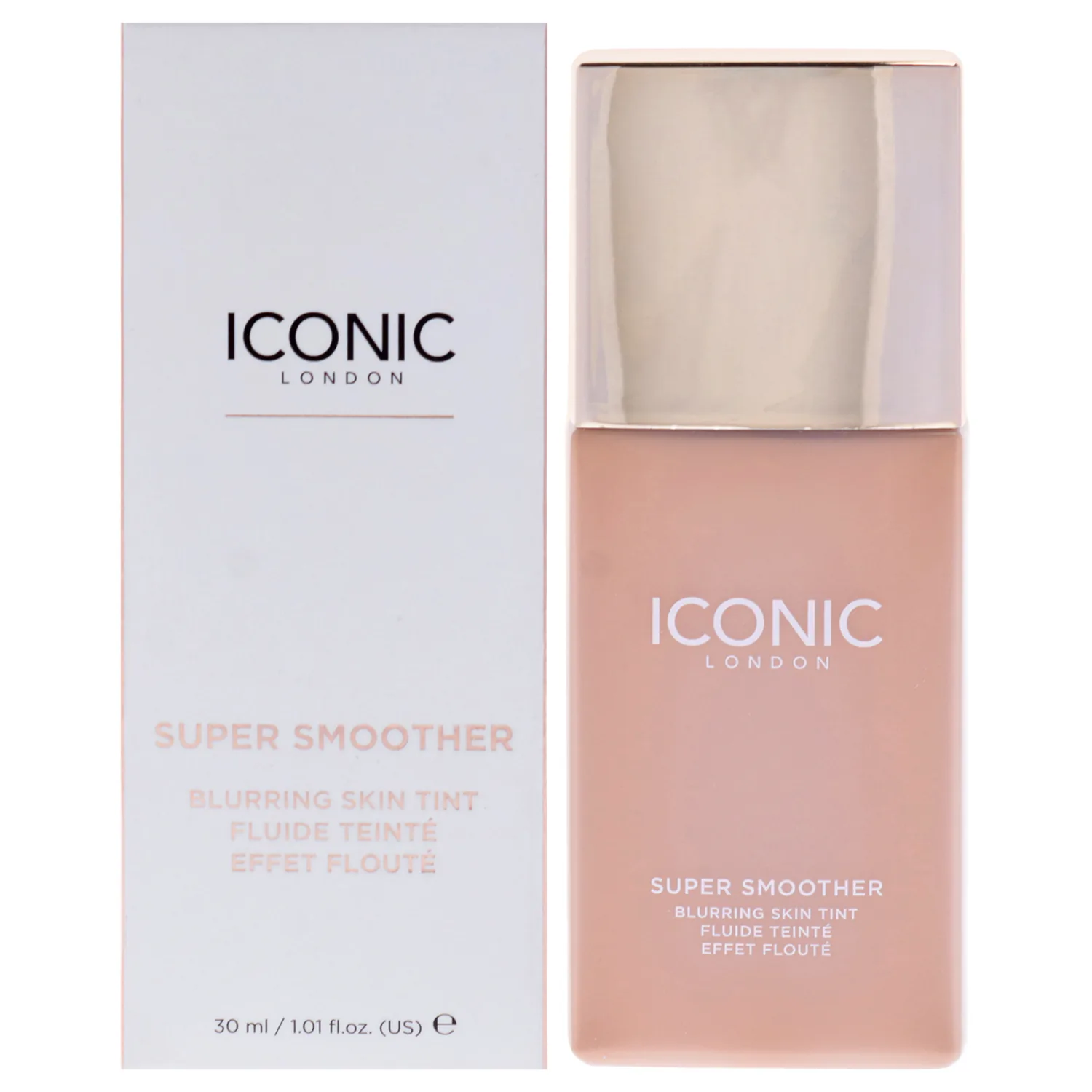 ICONIC LONDON Super Smoother Blurring Skin Tint | Light to Medium Coverage, Hydrating, Ultra-Lightweight Tinted Moisturizer, Cruelty-Free, Vegan Makeup (Neutral Medium) 1.01 Fl oz