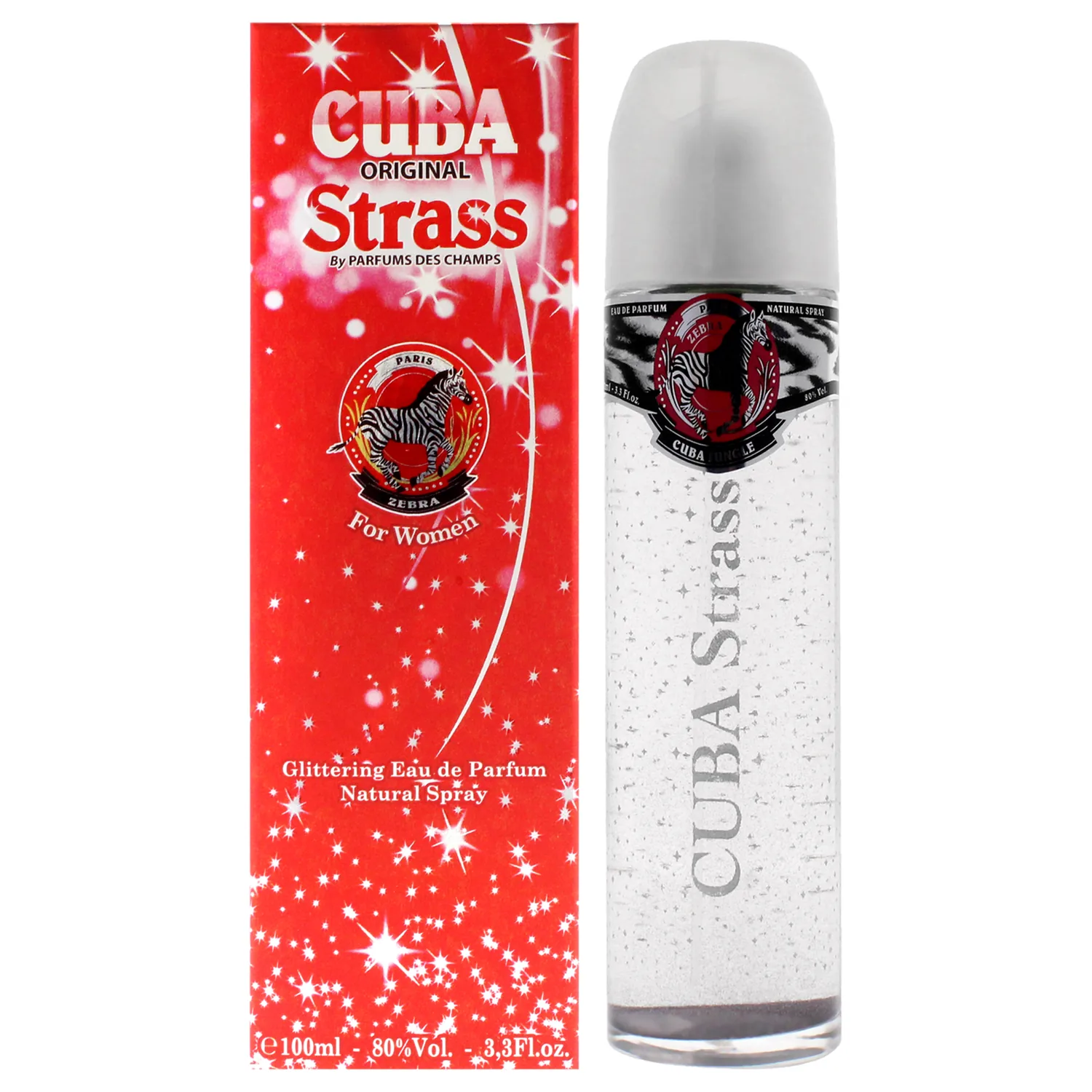Cuba Strass Zebra Glittering Eau Zebra Parfum Natural Spray for Women - 3.3 FL OZ/100 ML