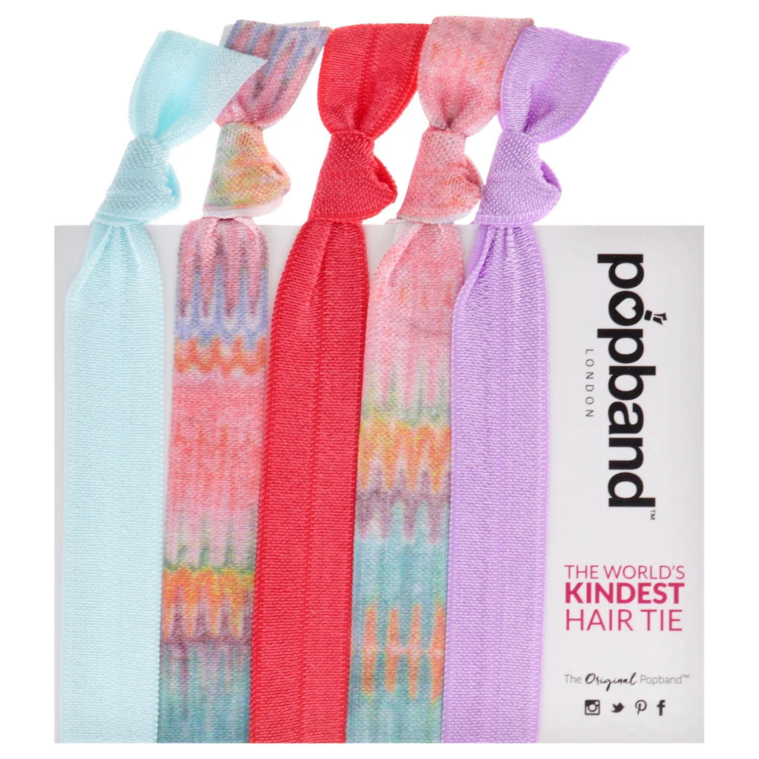 Popband London | Hair Tie | Summer Breeze | For All Day and Night | No Hair Crease | No Hair Damage | 5 Pc