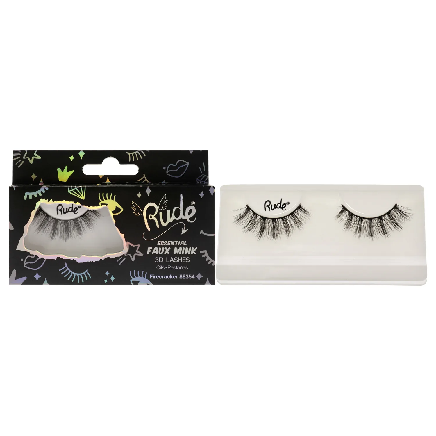 Rude Essential Faux Mink 3D Lashes - Firecracker False Eyelashes